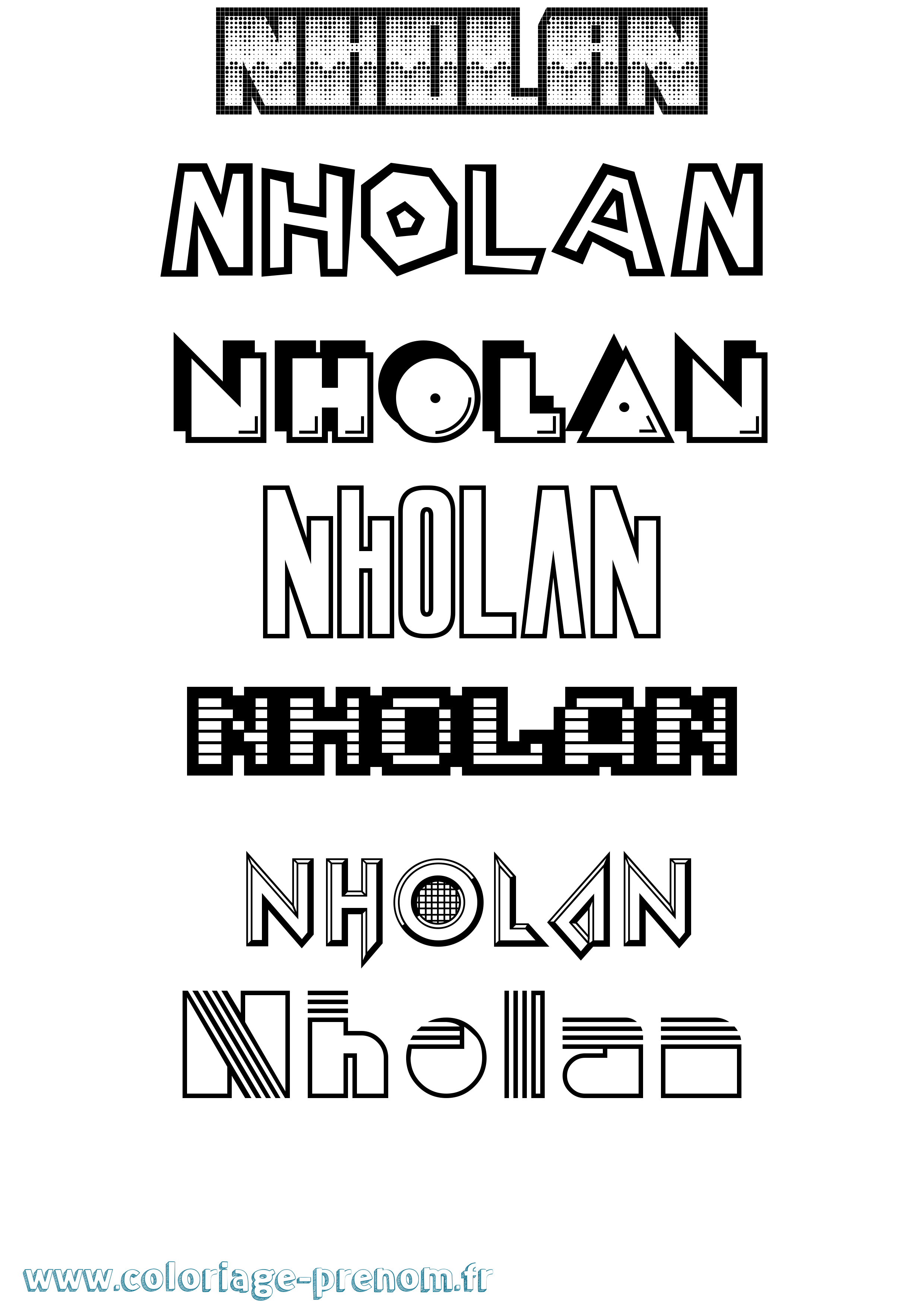 Coloriage Nholan Jeux Vidéos Coloriage prénom Nholan Jeux Vidéos