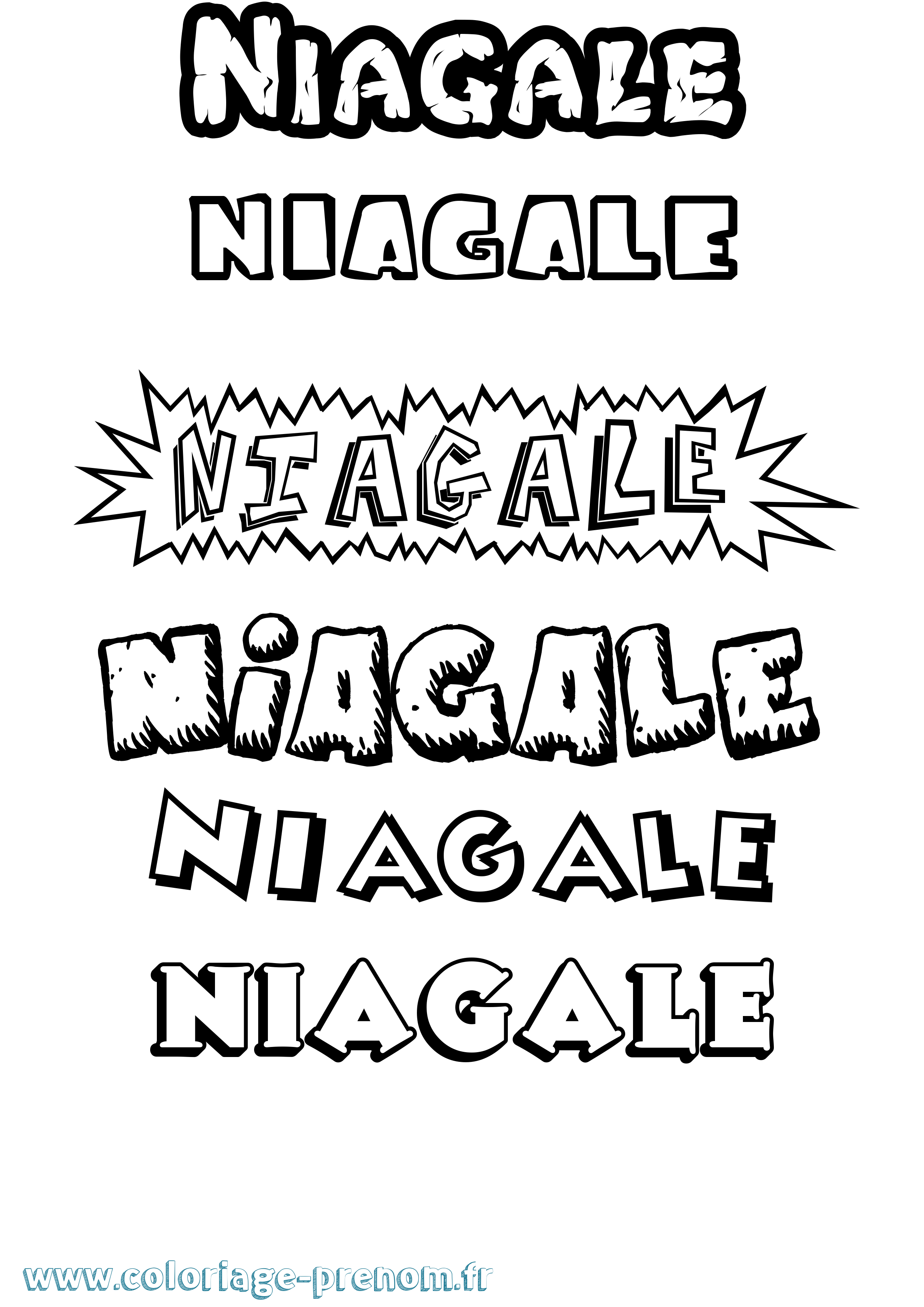 Coloriage Niagale Dessin Animé Coloriage prénom Niagale Dessin Animé