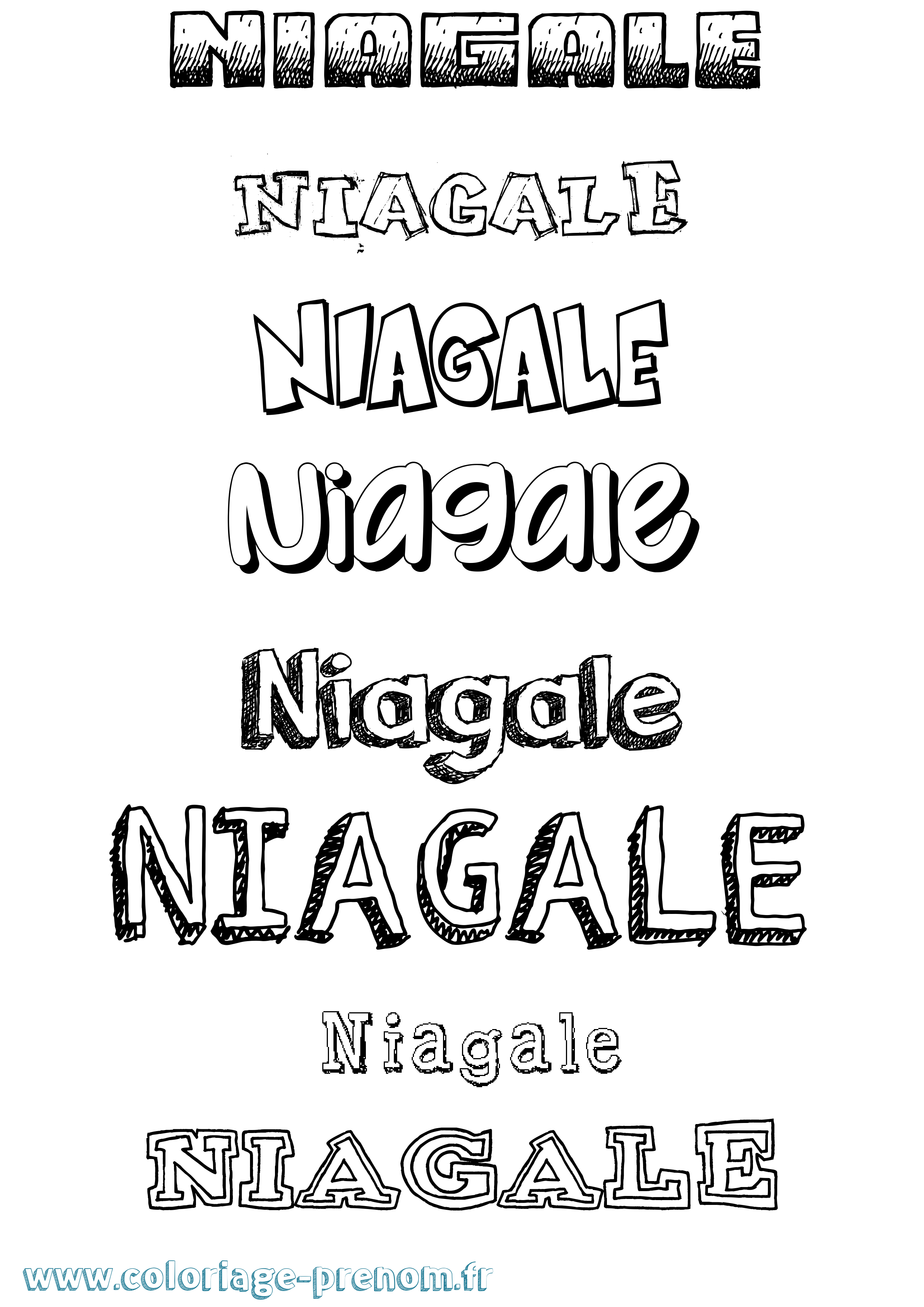 Coloriage Niagale Dessiné Coloriage prénom Niagale Dessiné