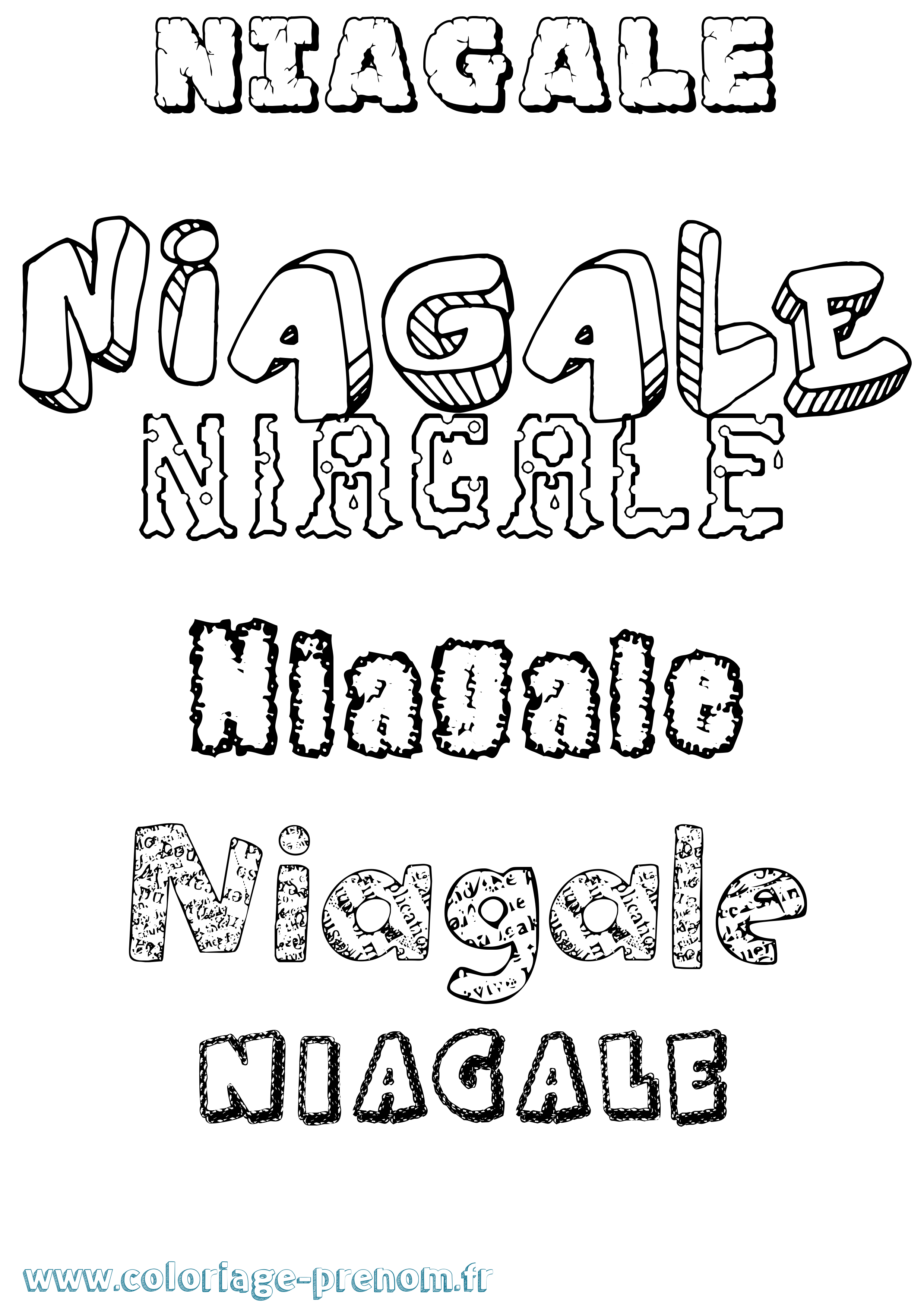 Coloriage Niagale Destructuré Coloriage prénom Niagale Destructuré