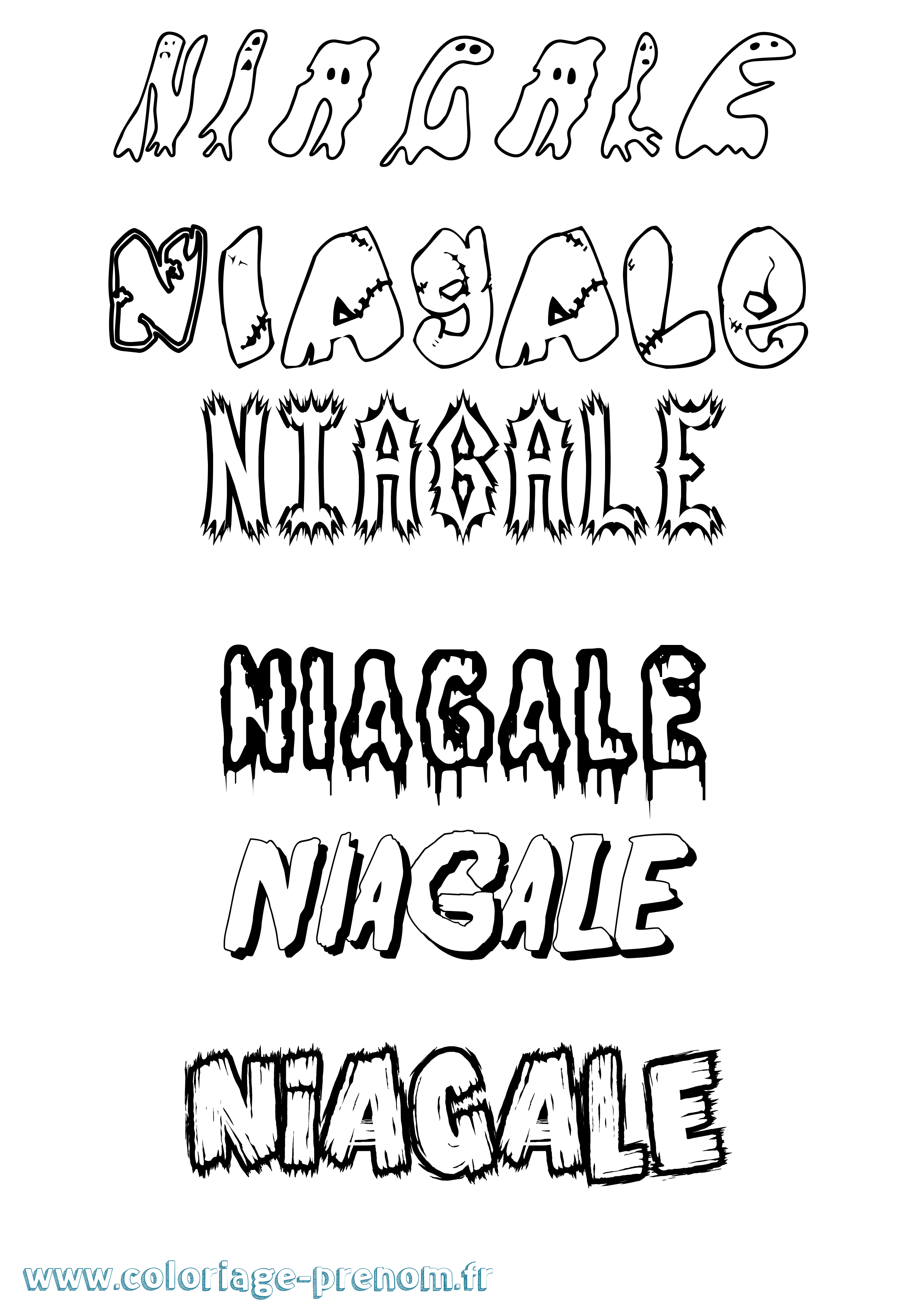 Coloriage Niagale Frisson Coloriage prénom Niagale Frisson