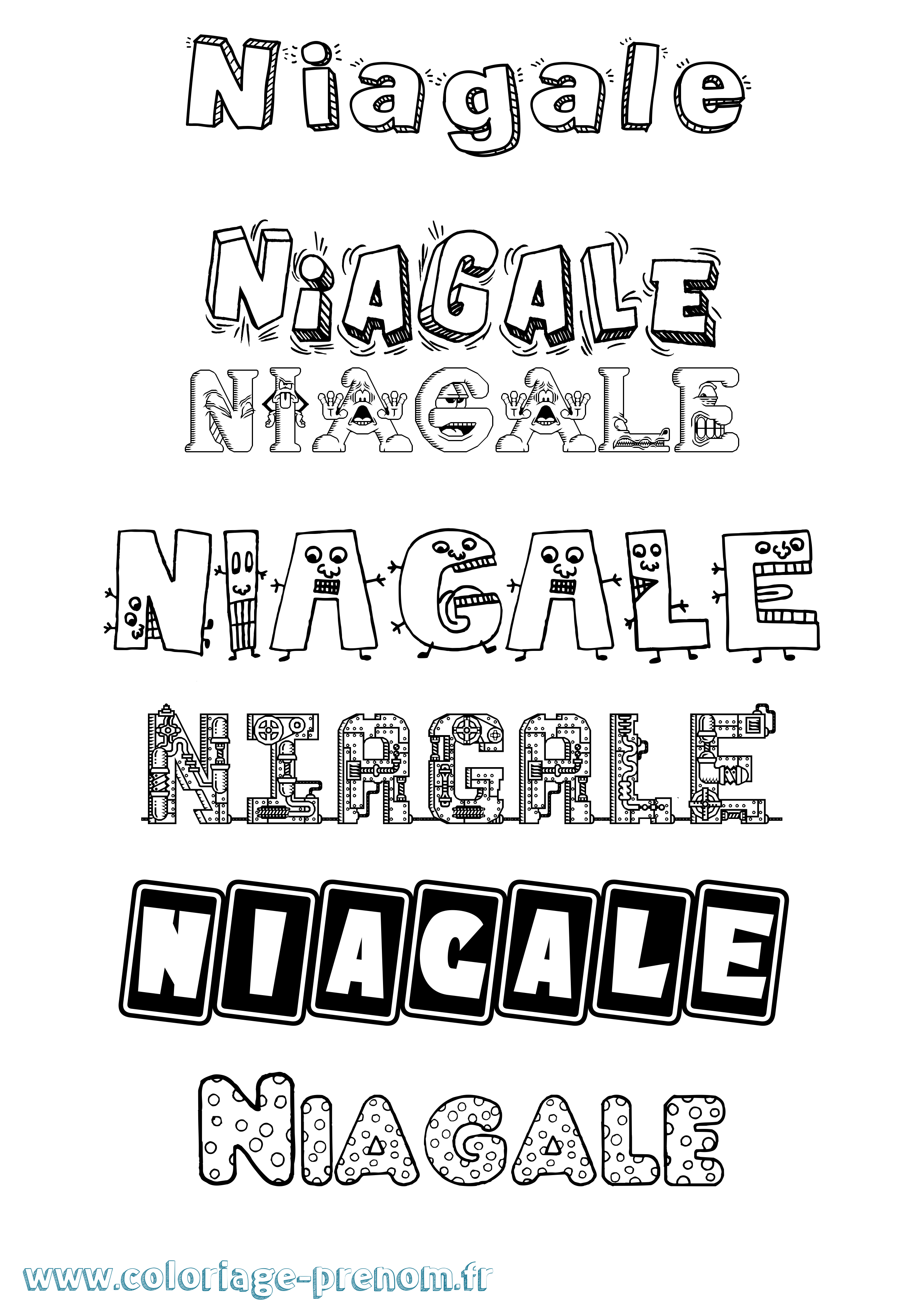 Coloriage Niagale Fun Coloriage prénom Niagale Fun