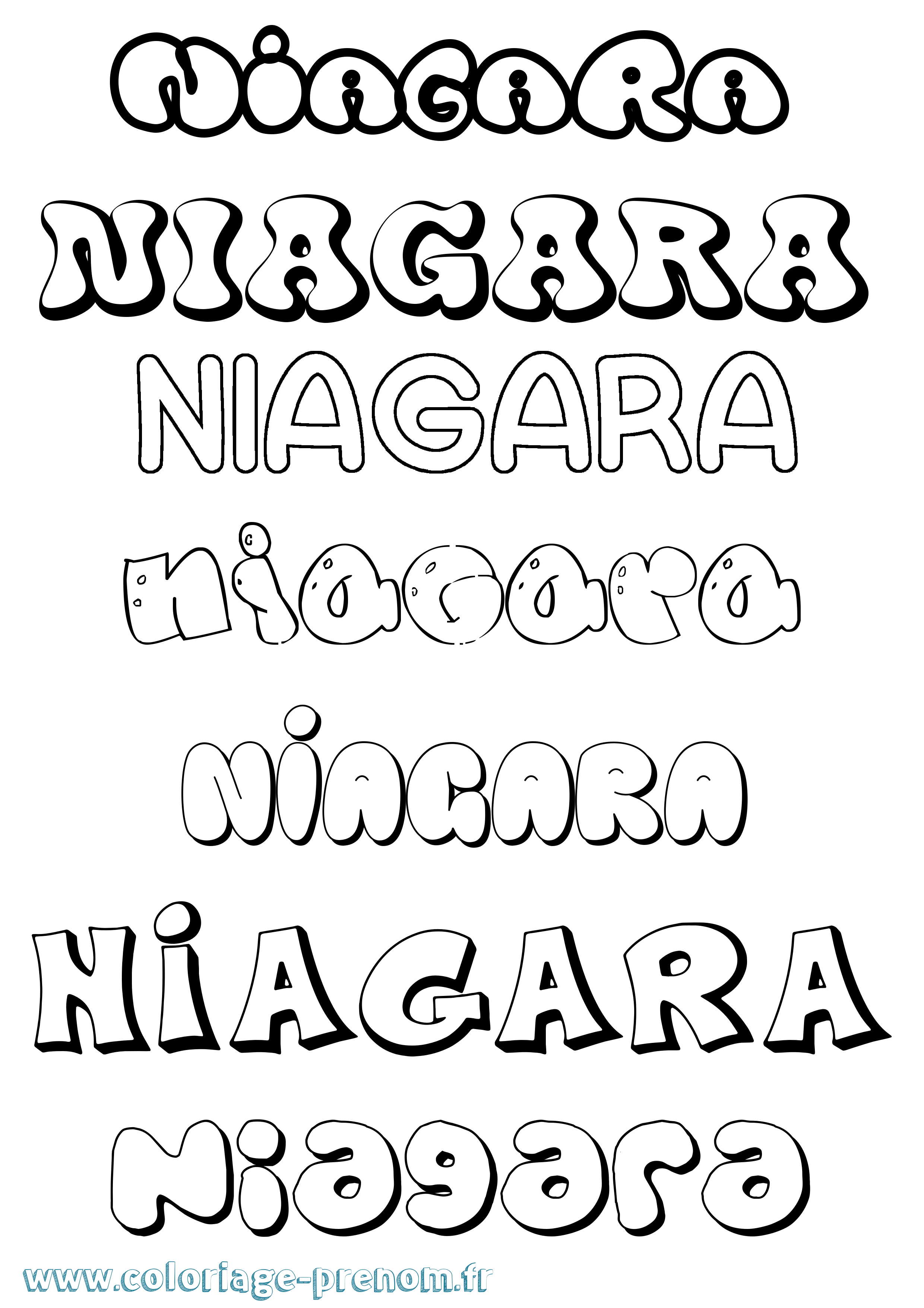 Coloriage Niagara Bubble Coloriage prénom Niagara Bubble