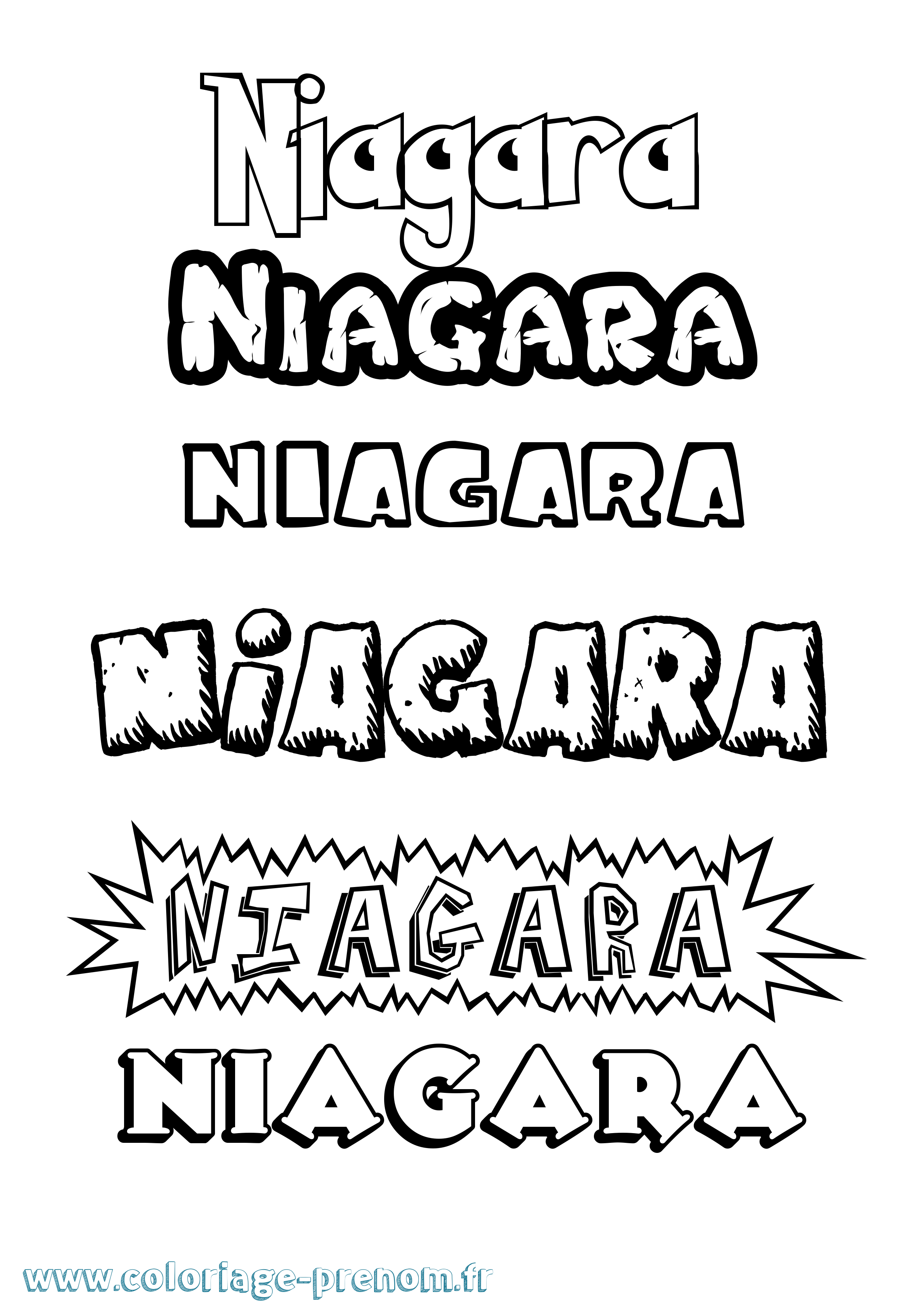 Coloriage Niagara Dessin Animé Coloriage prénom Niagara Dessin Animé