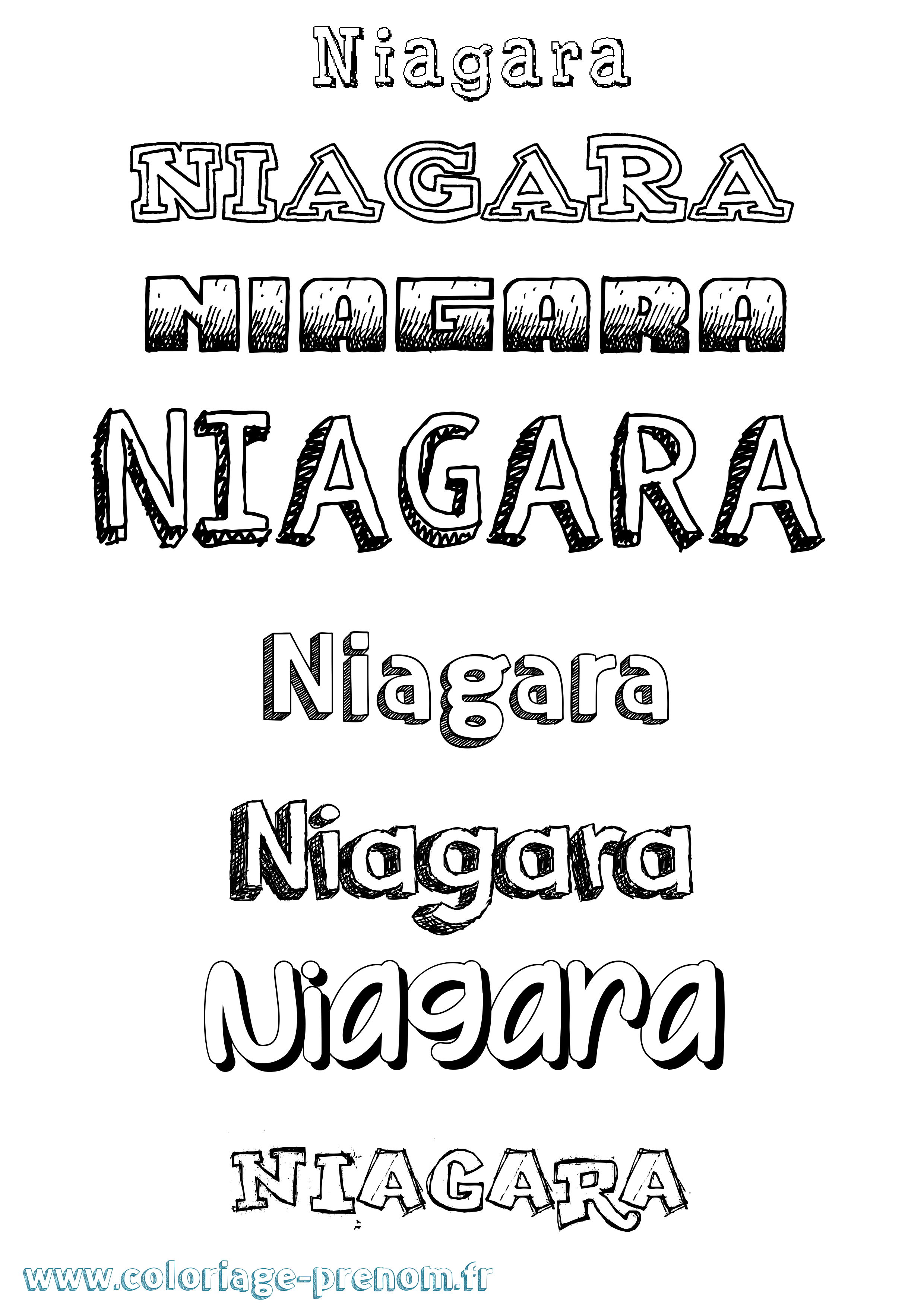Coloriage Niagara Dessiné Coloriage prénom Niagara Dessiné