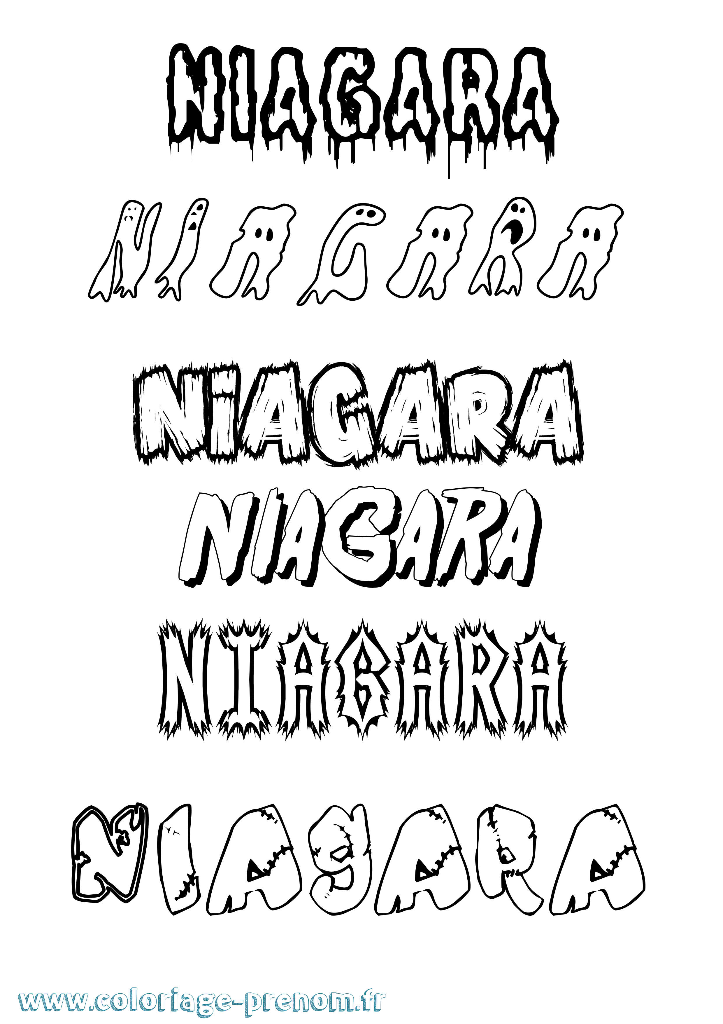 Coloriage Niagara Frisson Coloriage prénom Niagara Frisson