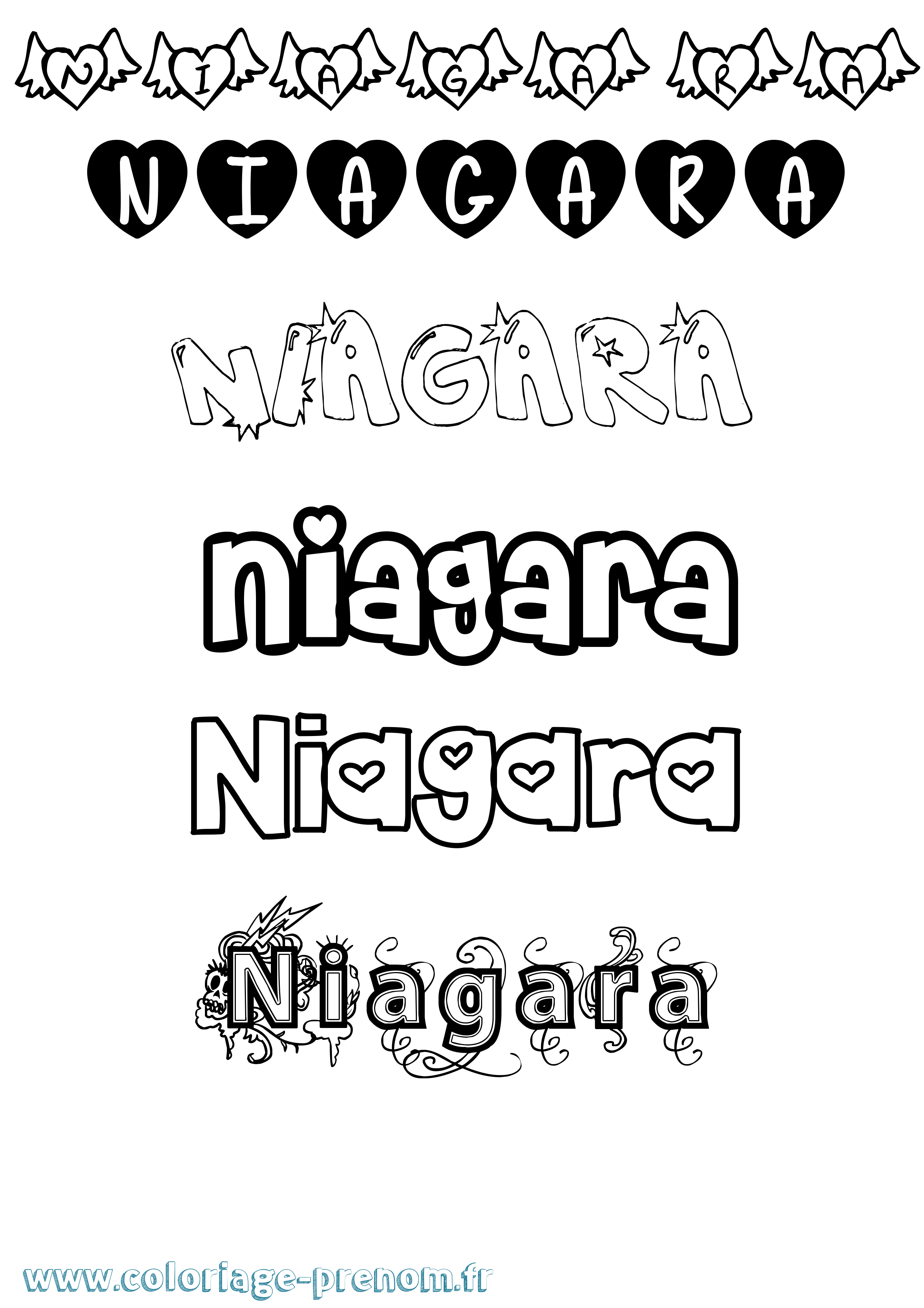 Coloriage Niagara Girly Coloriage prénom Niagara Girly