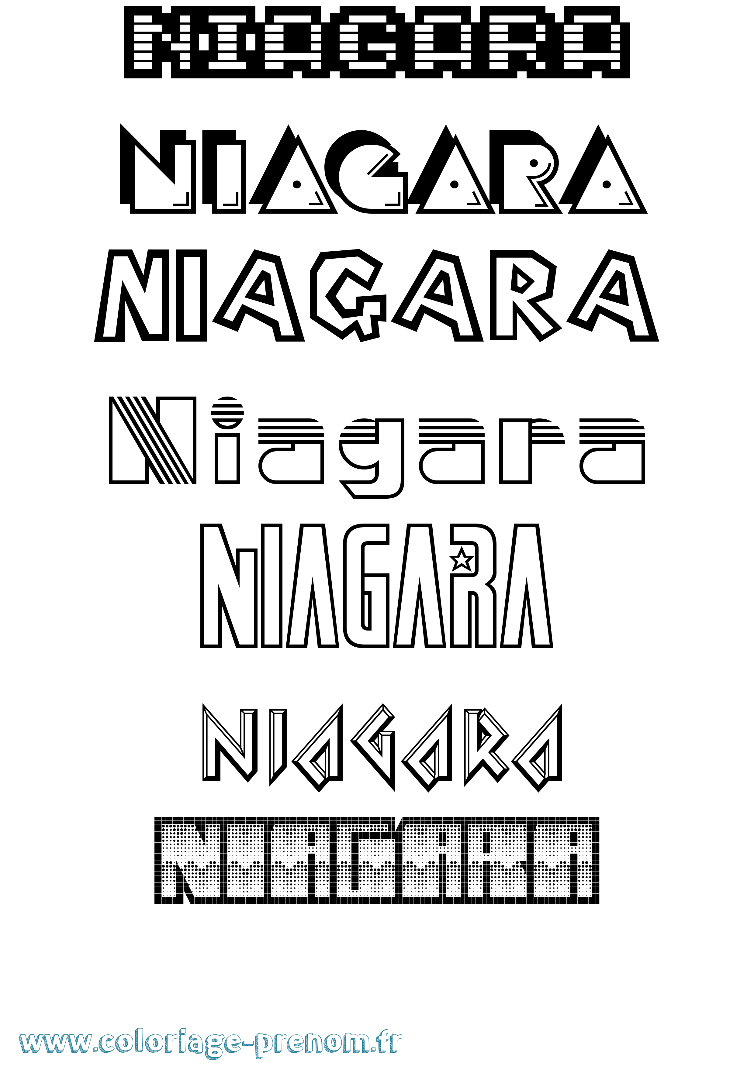 Coloriage Niagara Jeux Vidéos Coloriage prénom Niagara Jeux Vidéos