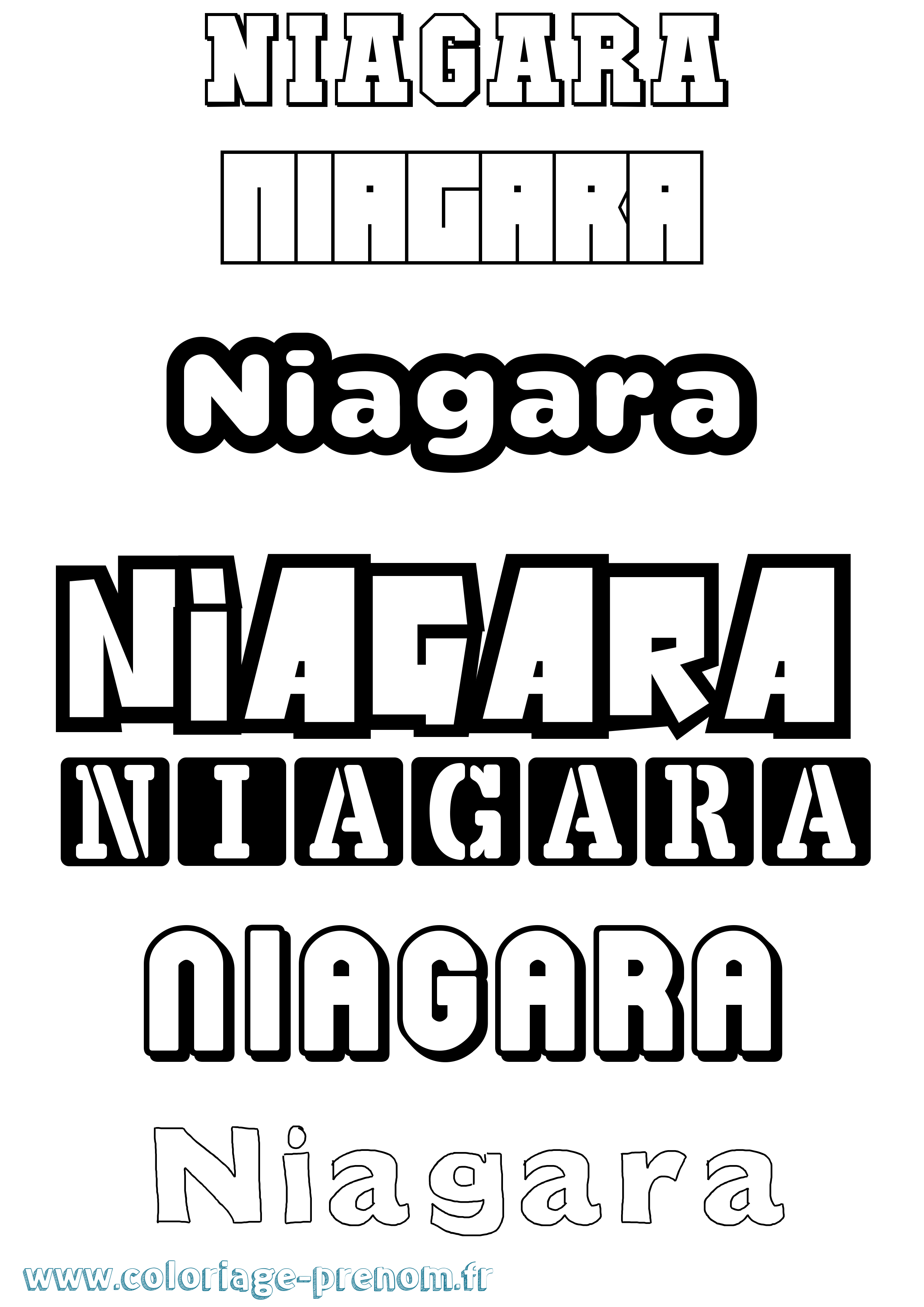 Coloriage Niagara Simple Coloriage prénom Niagara Simple