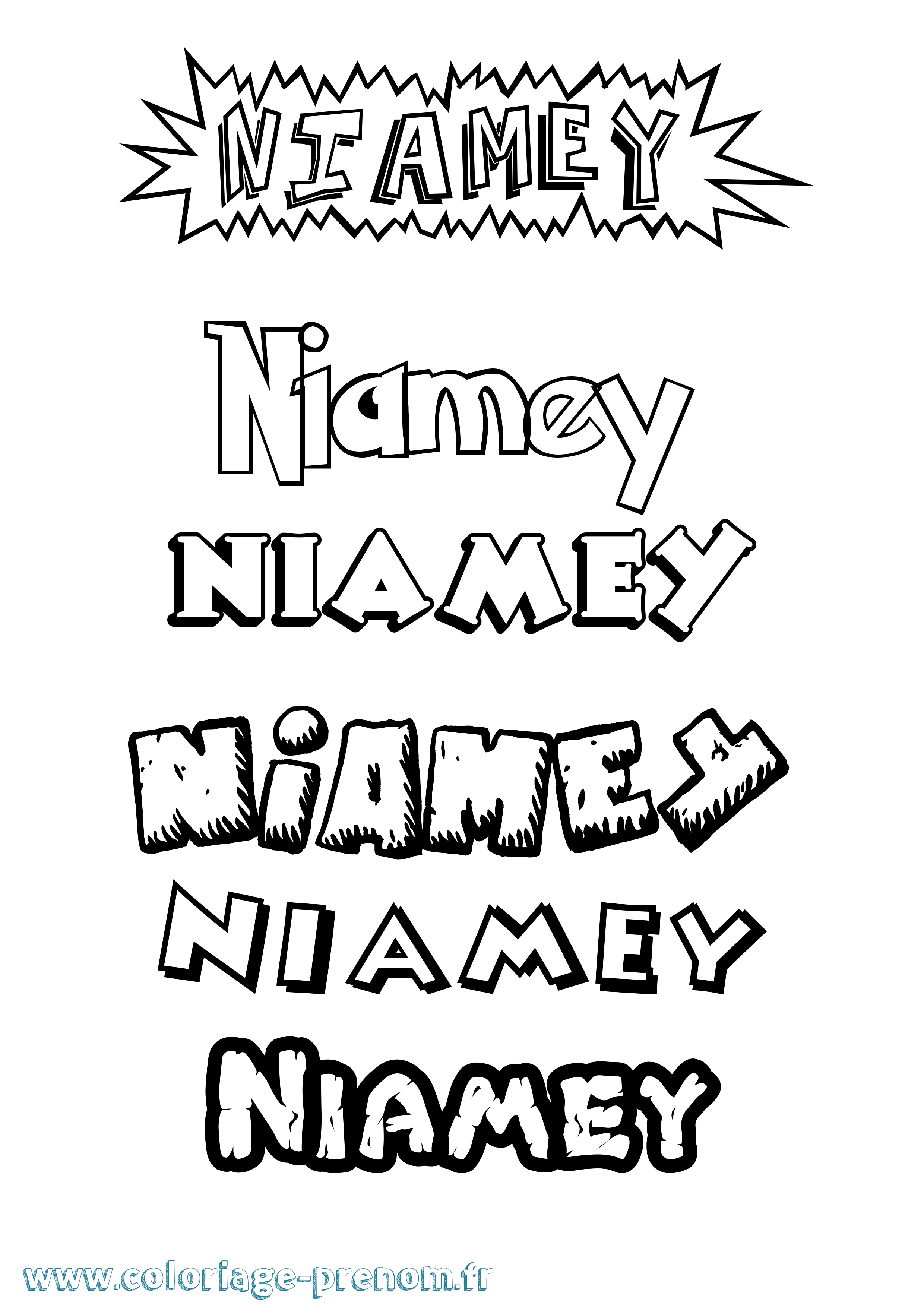 Coloriage Niamey Dessin Animé Coloriage prénom Niamey Dessin Animé