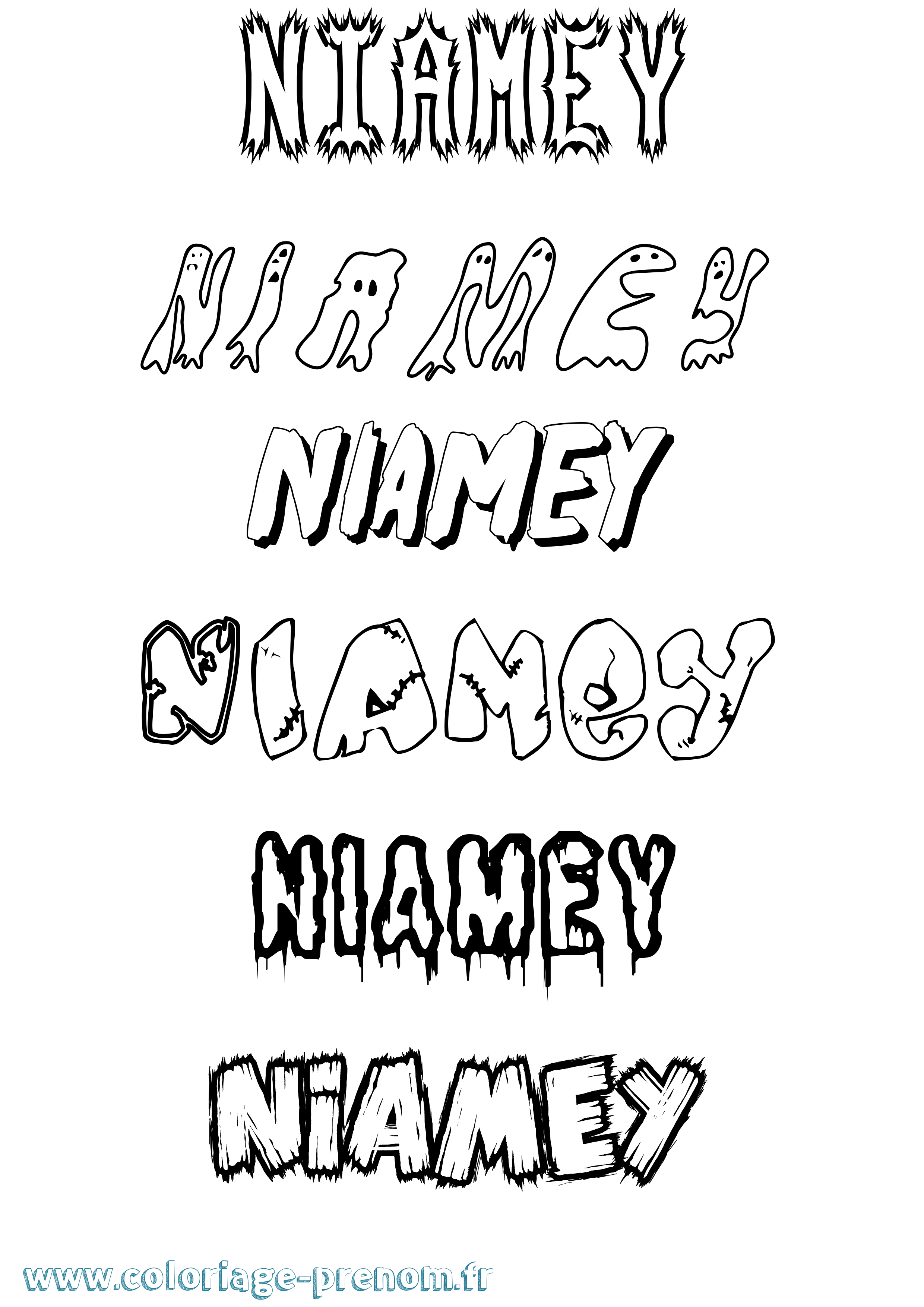 Coloriage Niamey Frisson Coloriage prénom Niamey Frisson