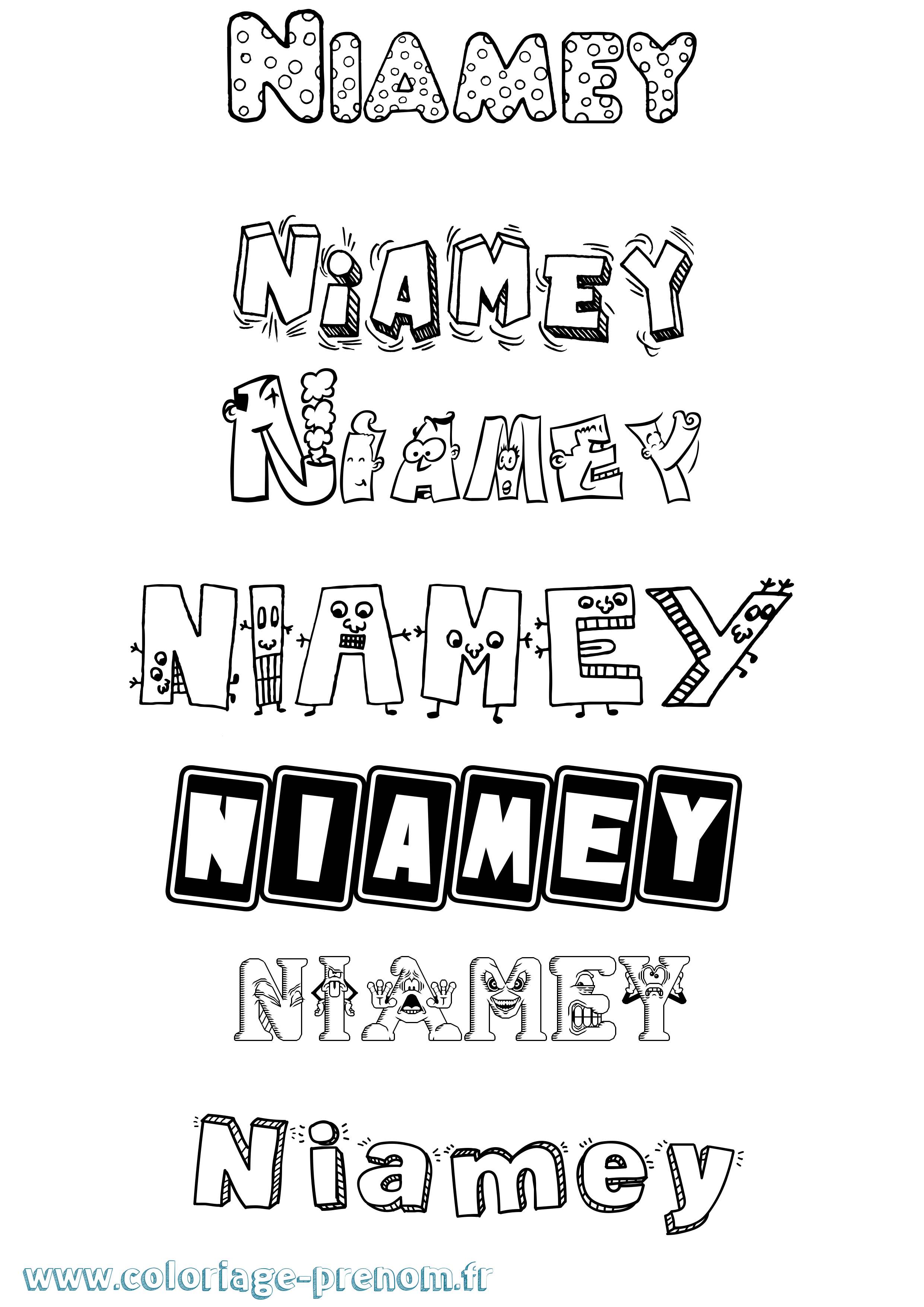 Coloriage Niamey Fun Coloriage prénom Niamey Fun