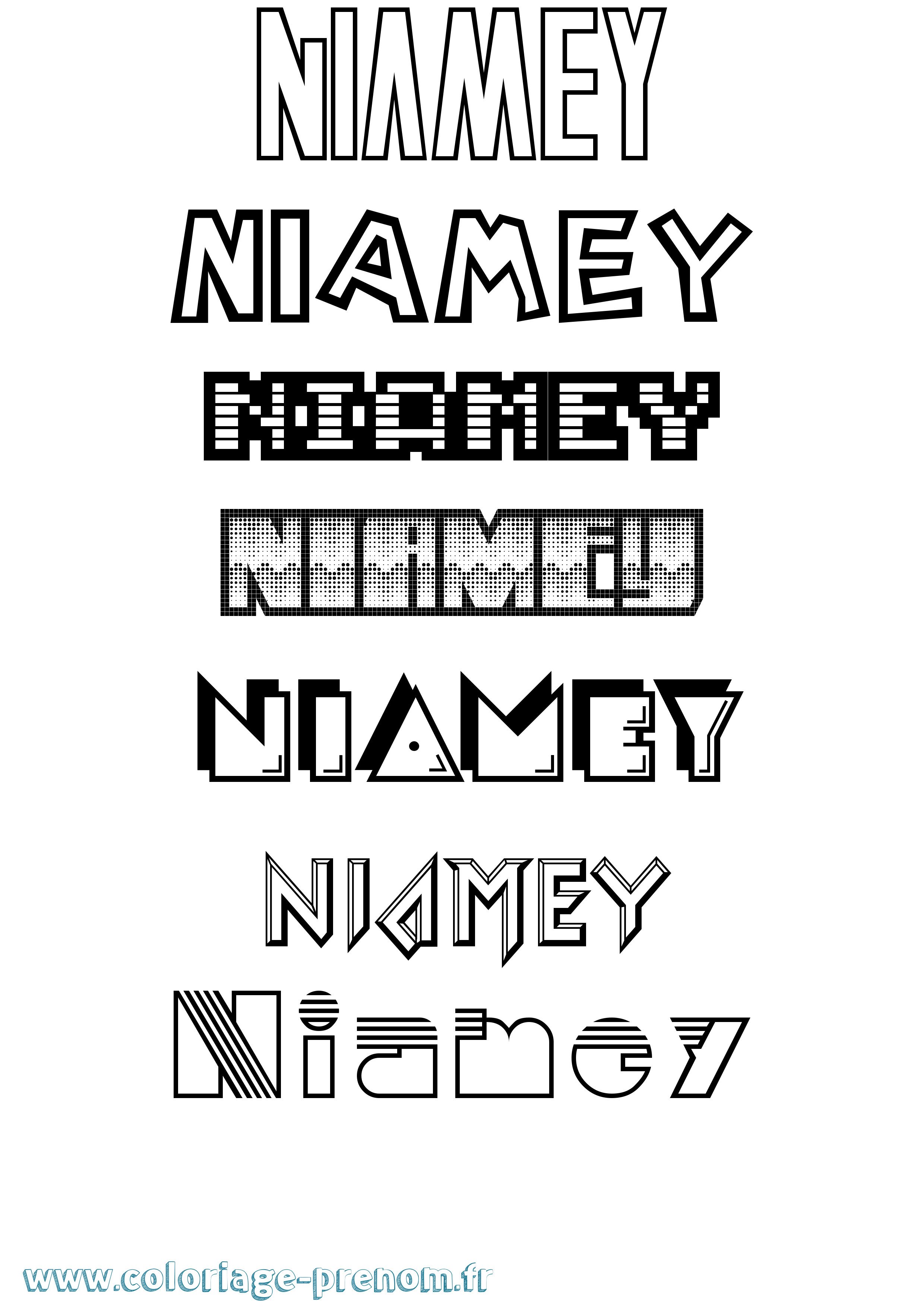 Coloriage Niamey Jeux Vidéos Coloriage prénom Niamey Jeux Vidéos