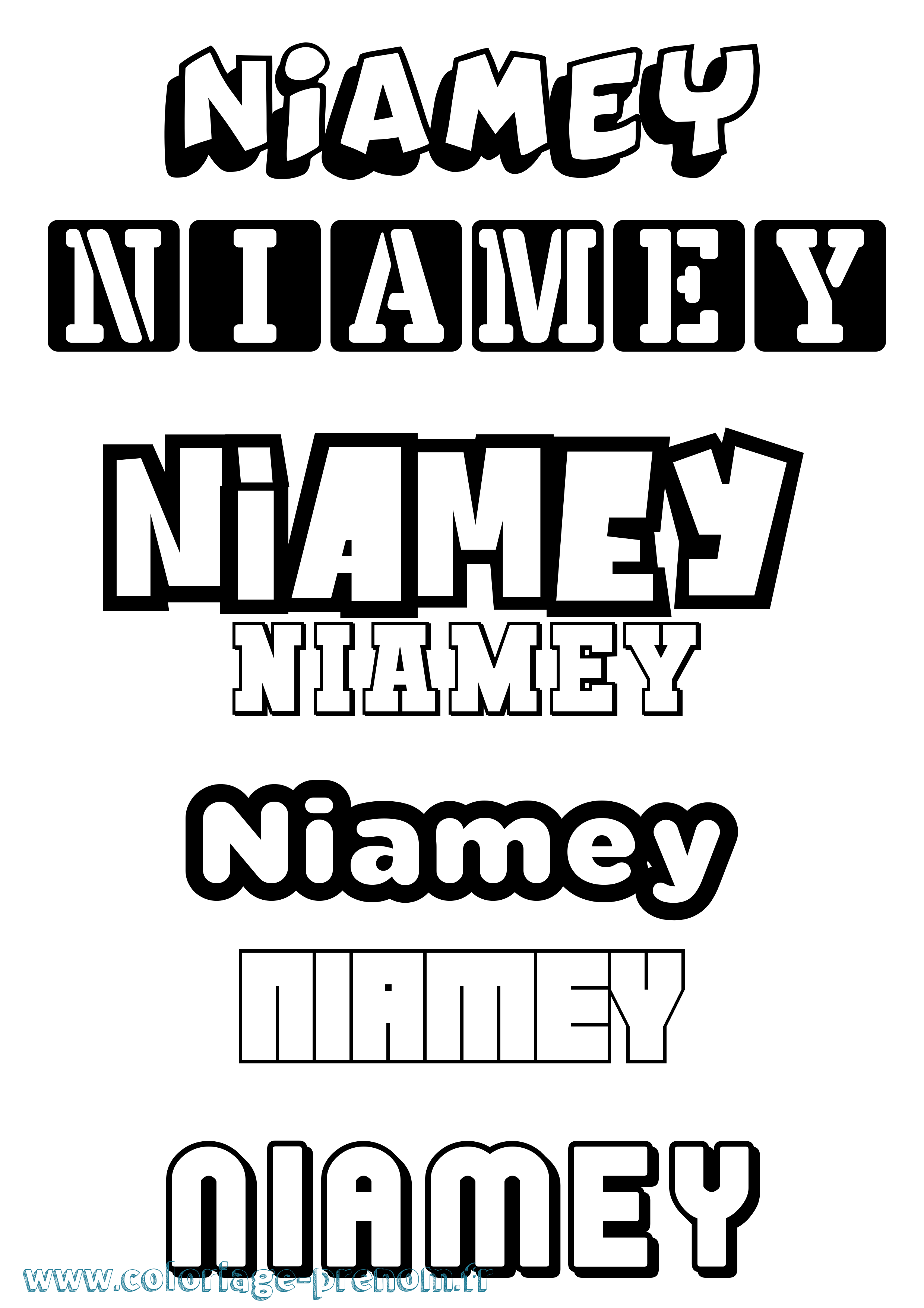 Coloriage Niamey Simple Coloriage prénom Niamey Simple