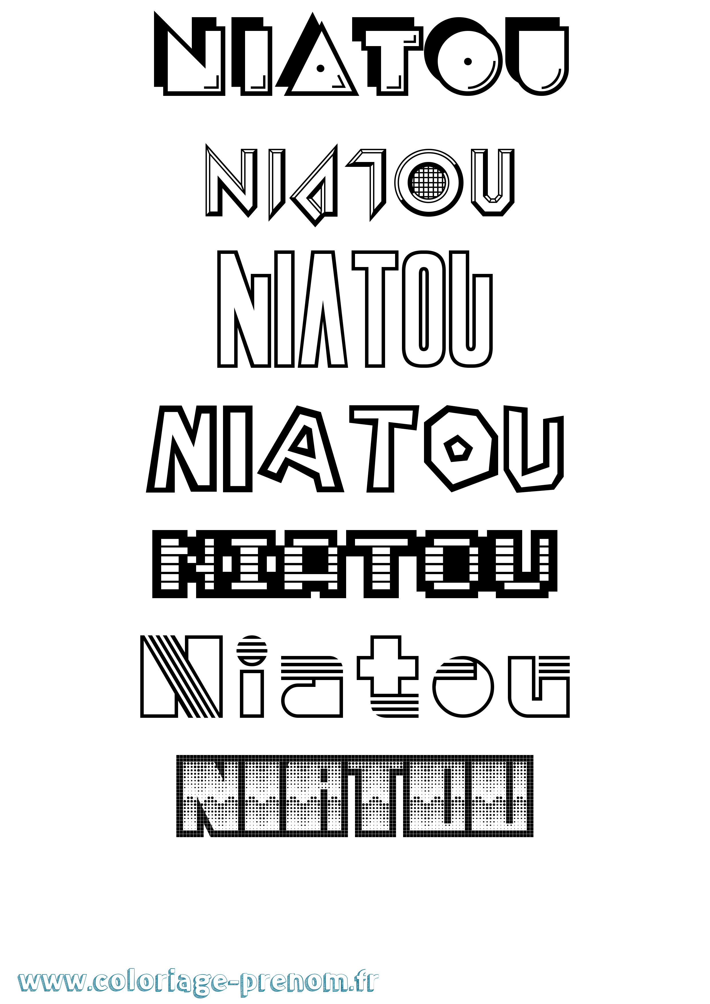 Coloriage Niatou Jeux Vidéos Coloriage prénom Niatou Jeux Vidéos