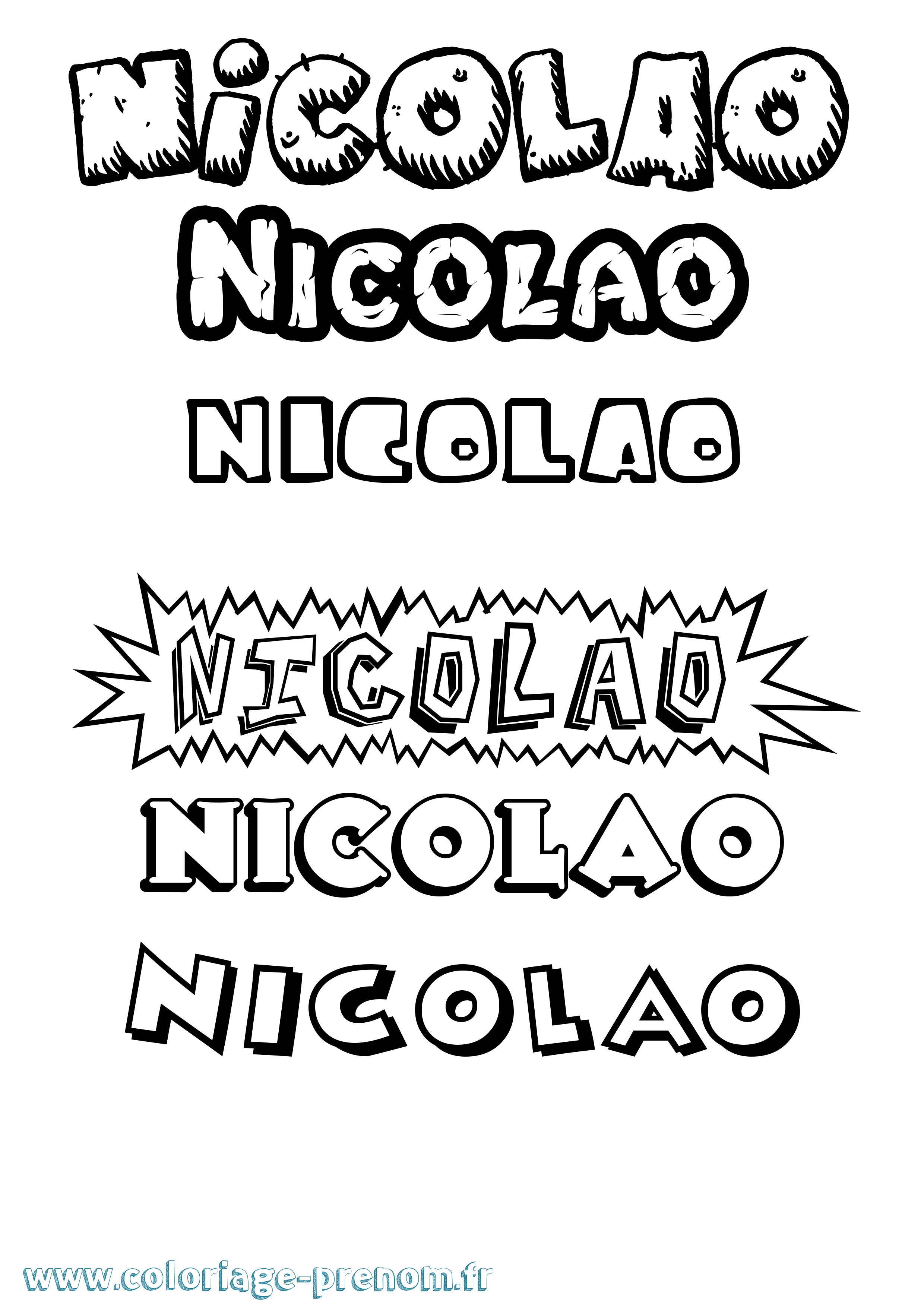 Coloriage Nicolao Dessin Animé Coloriage prénom Nicolao Dessin Animé