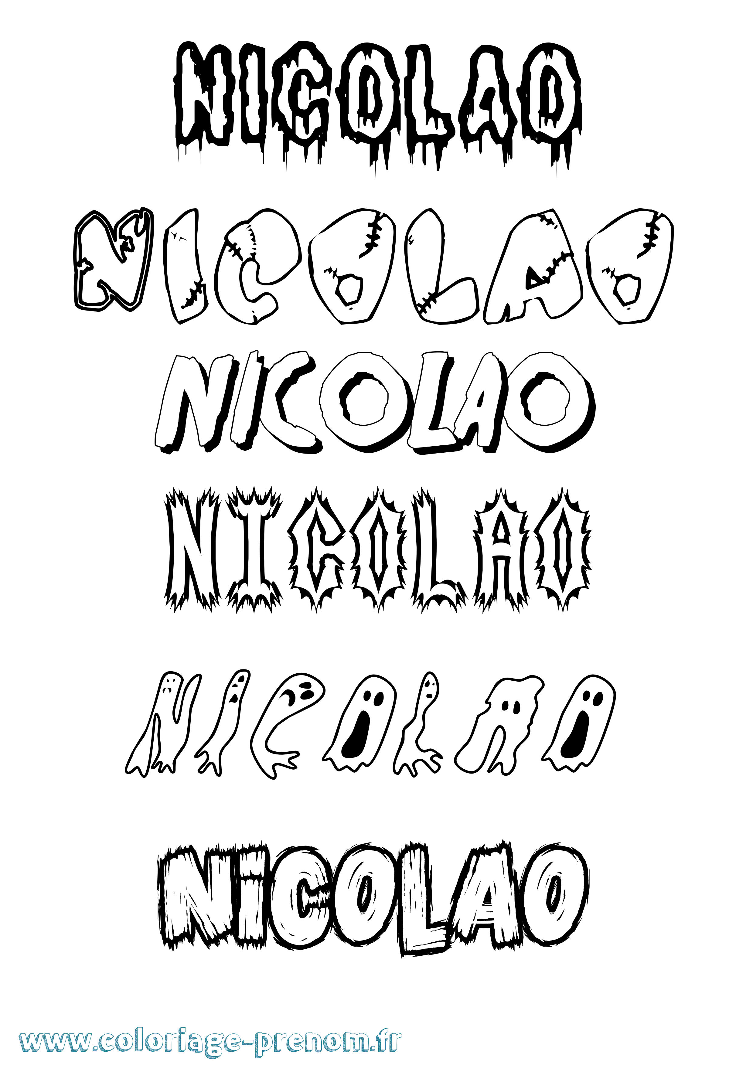 Coloriage Nicolao Frisson Coloriage prénom Nicolao Frisson