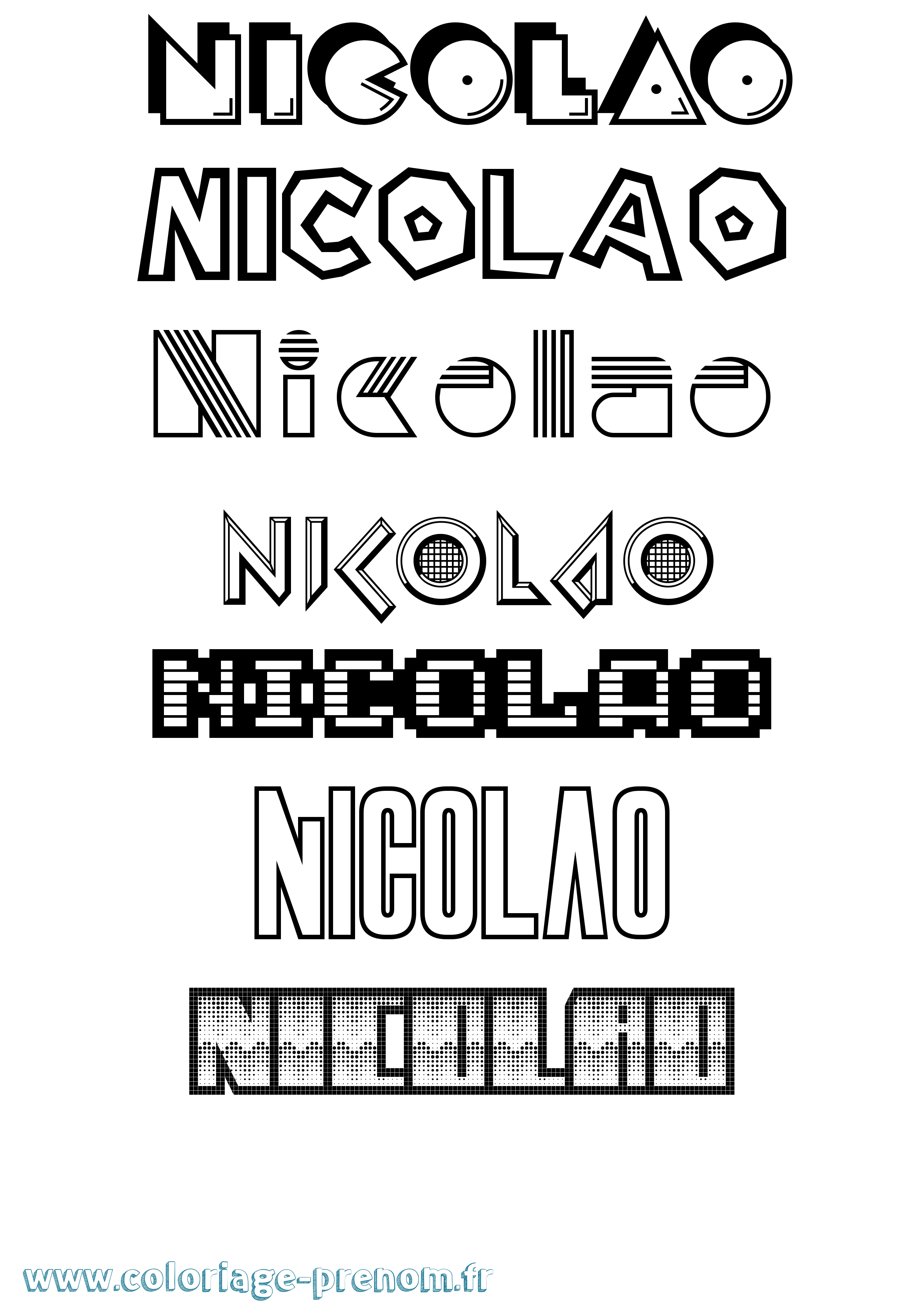 Coloriage Nicolao Jeux Vidéos Coloriage prénom Nicolao Jeux Vidéos
