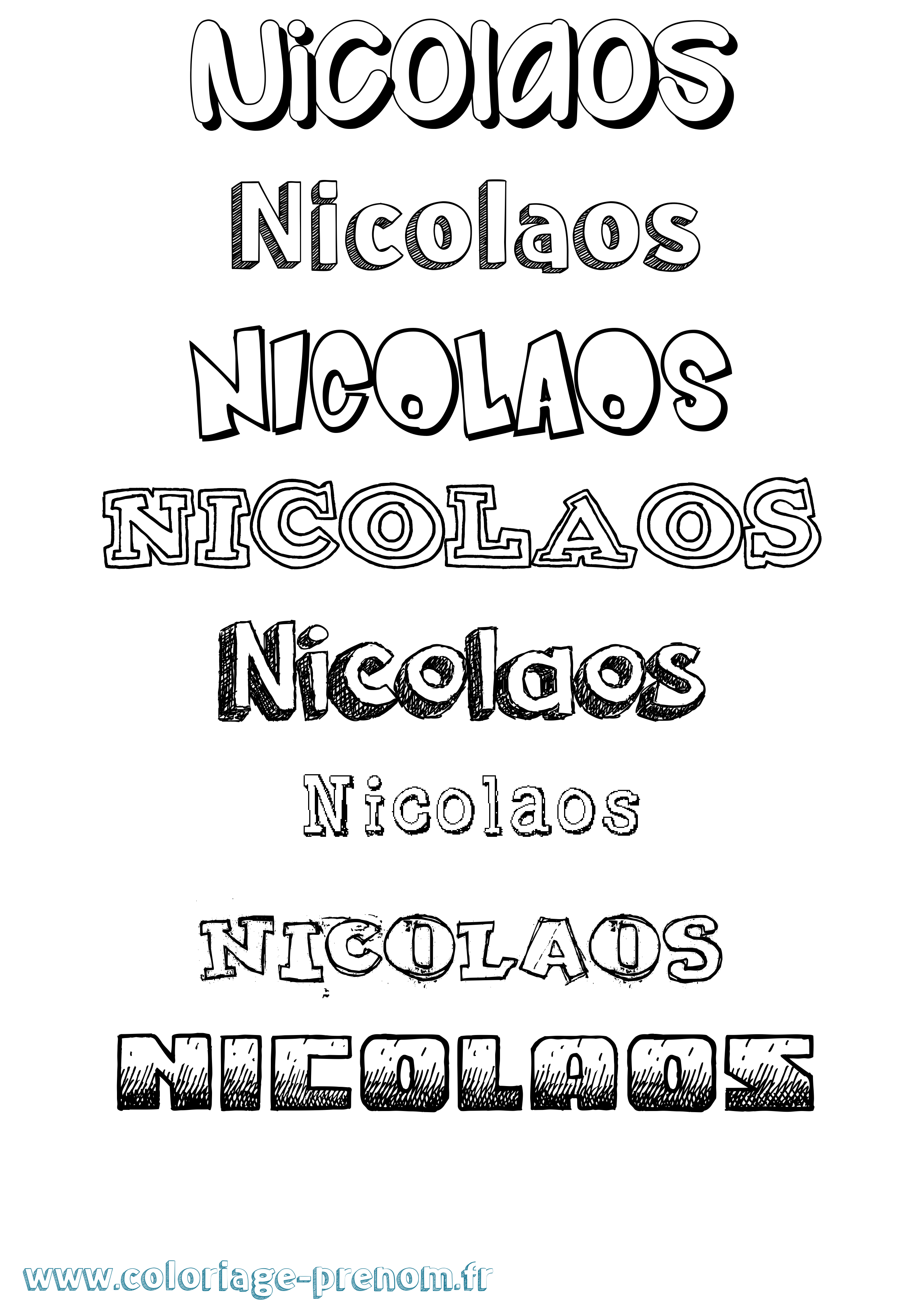 Coloriage Nicolaos Dessiné Coloriage prénom Nicolaos Dessiné
