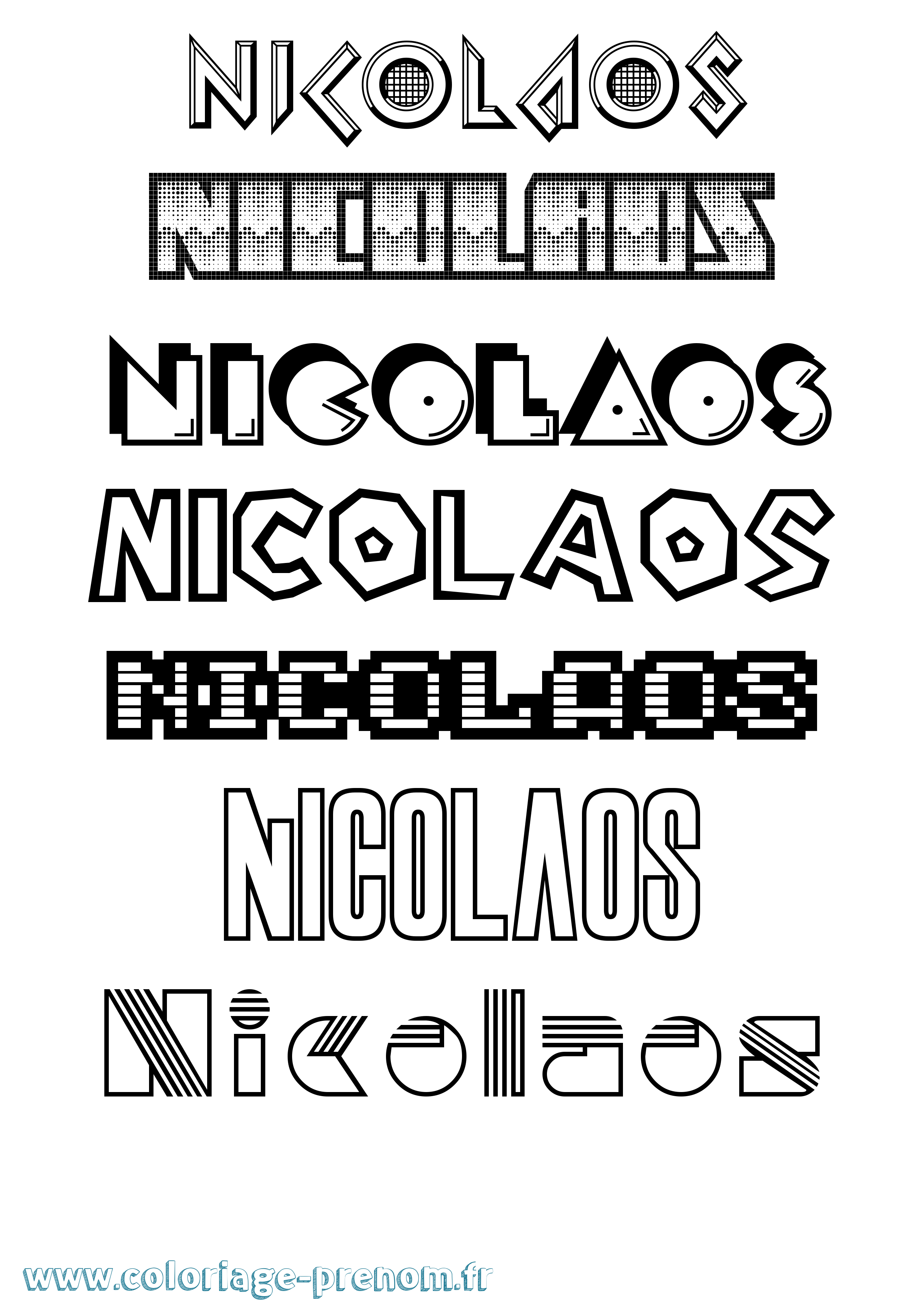 Coloriage Nicolaos Jeux Vidéos Coloriage prénom Nicolaos Jeux Vidéos