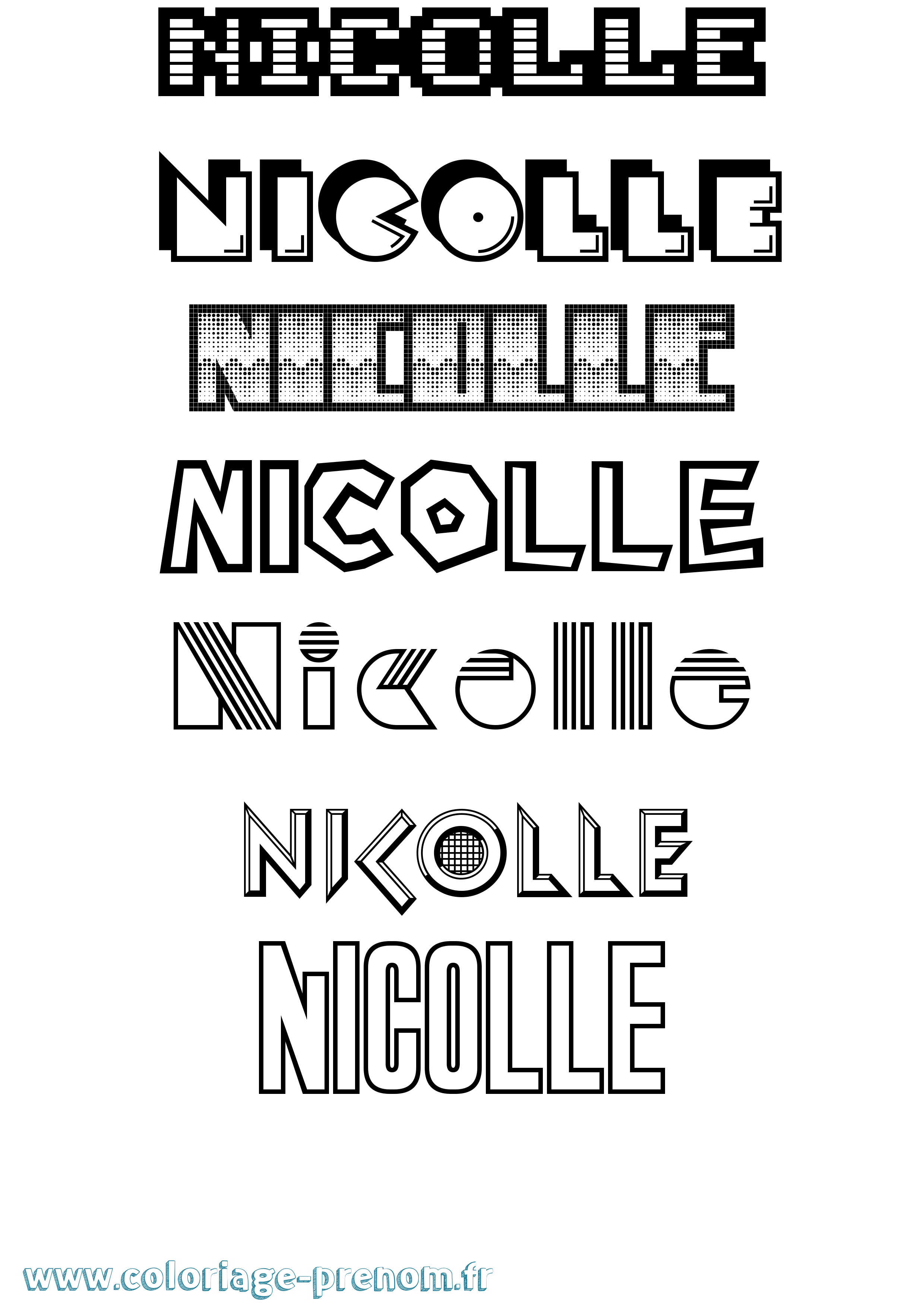Coloriage Nicolle Jeux Vidéos Coloriage prénom Nicolle Jeux Vidéos
