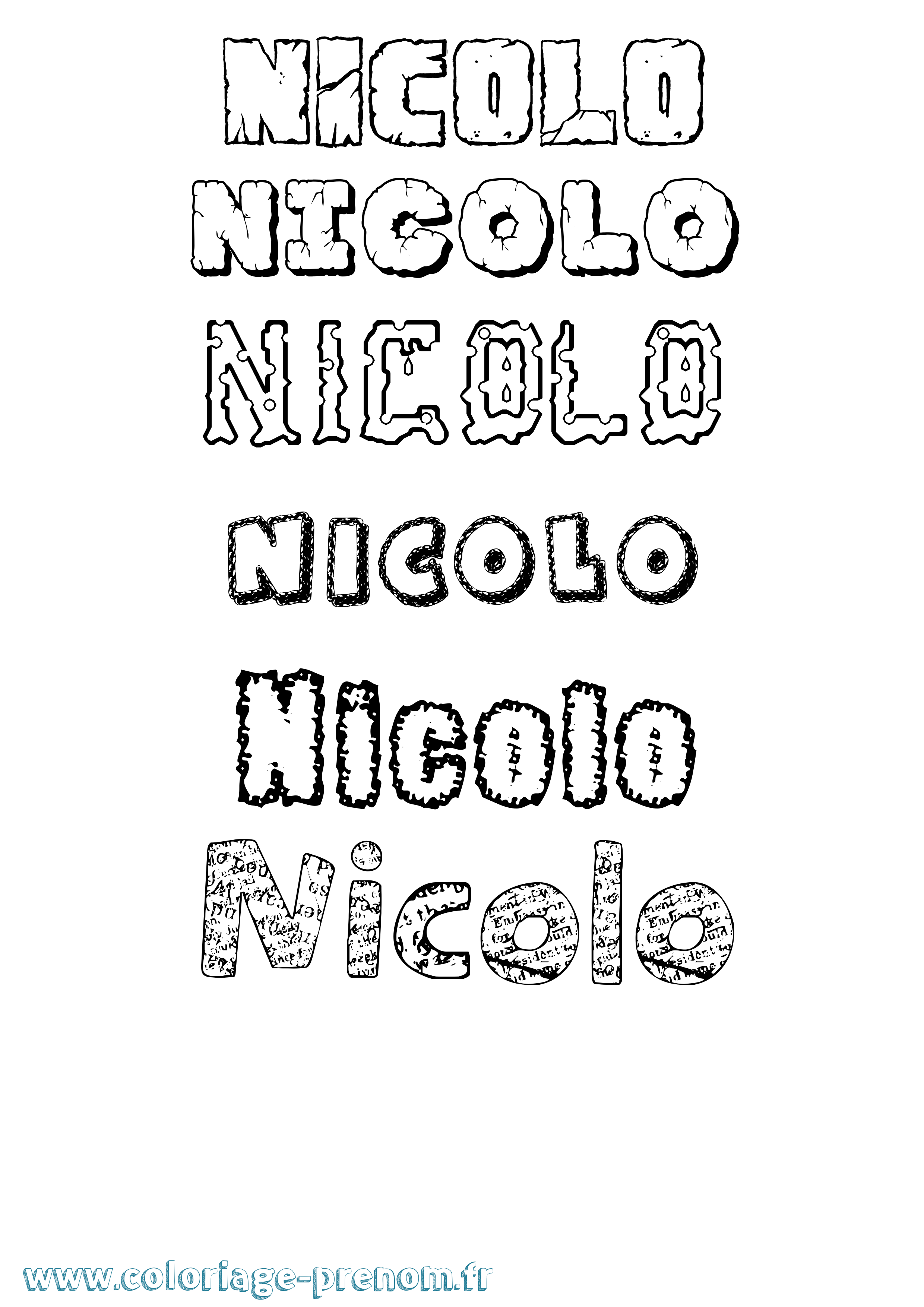 Coloriage Nicolò Destructuré Coloriage prénom Nicolò Destructuré