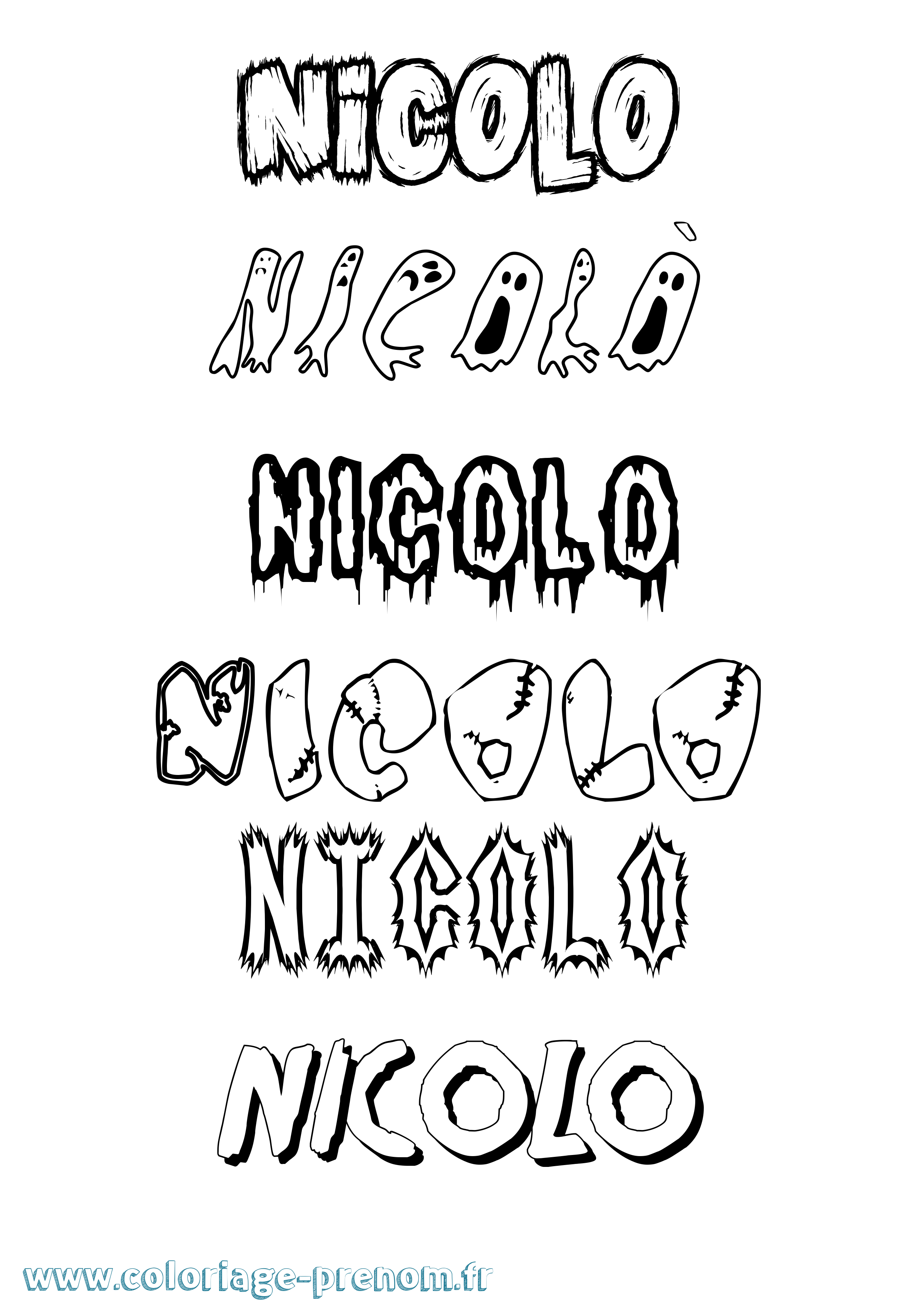 Coloriage Nicolò Frisson Coloriage prénom Nicolò Frisson