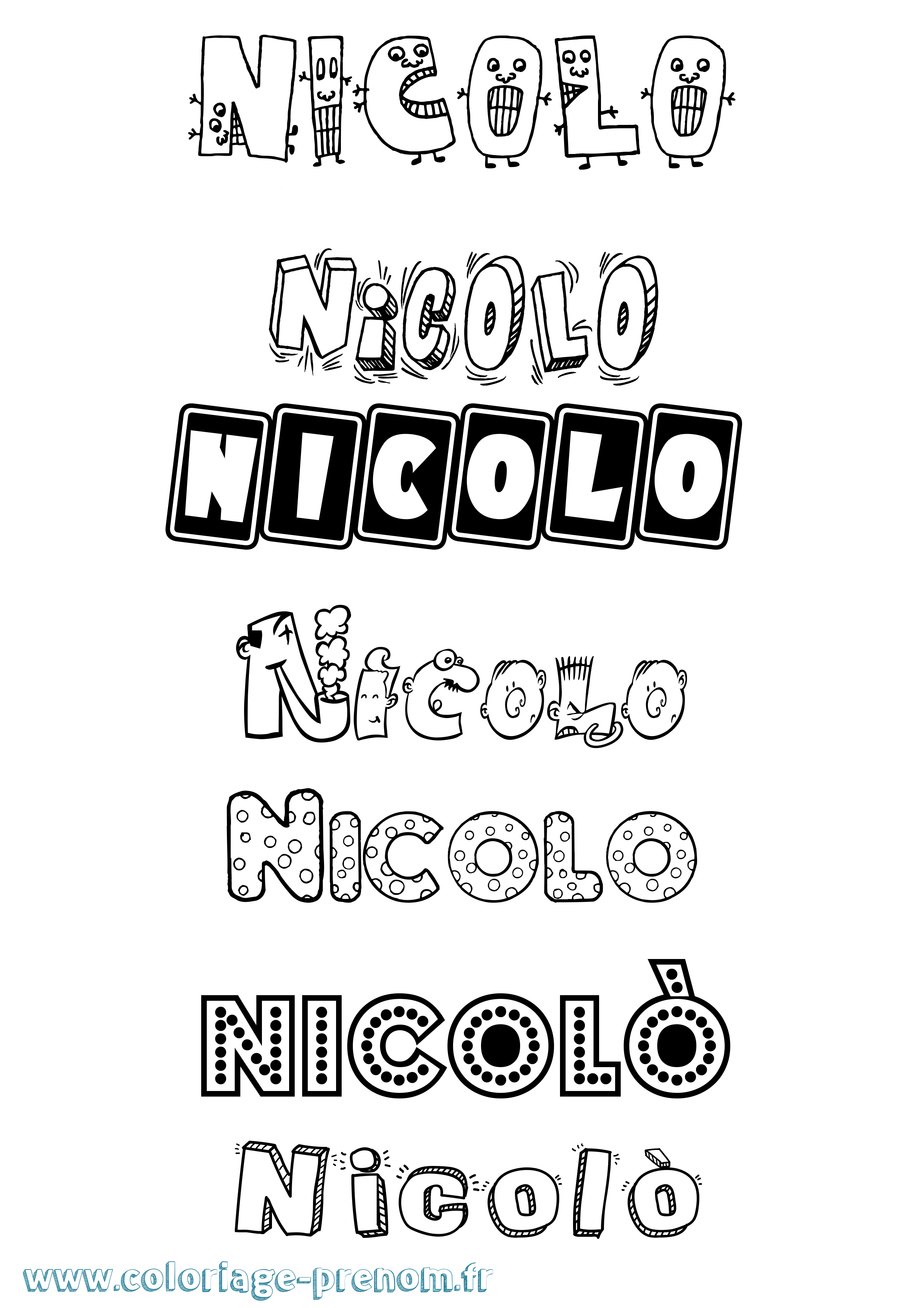 Coloriage Nicolò Fun Coloriage prénom Nicolò Fun