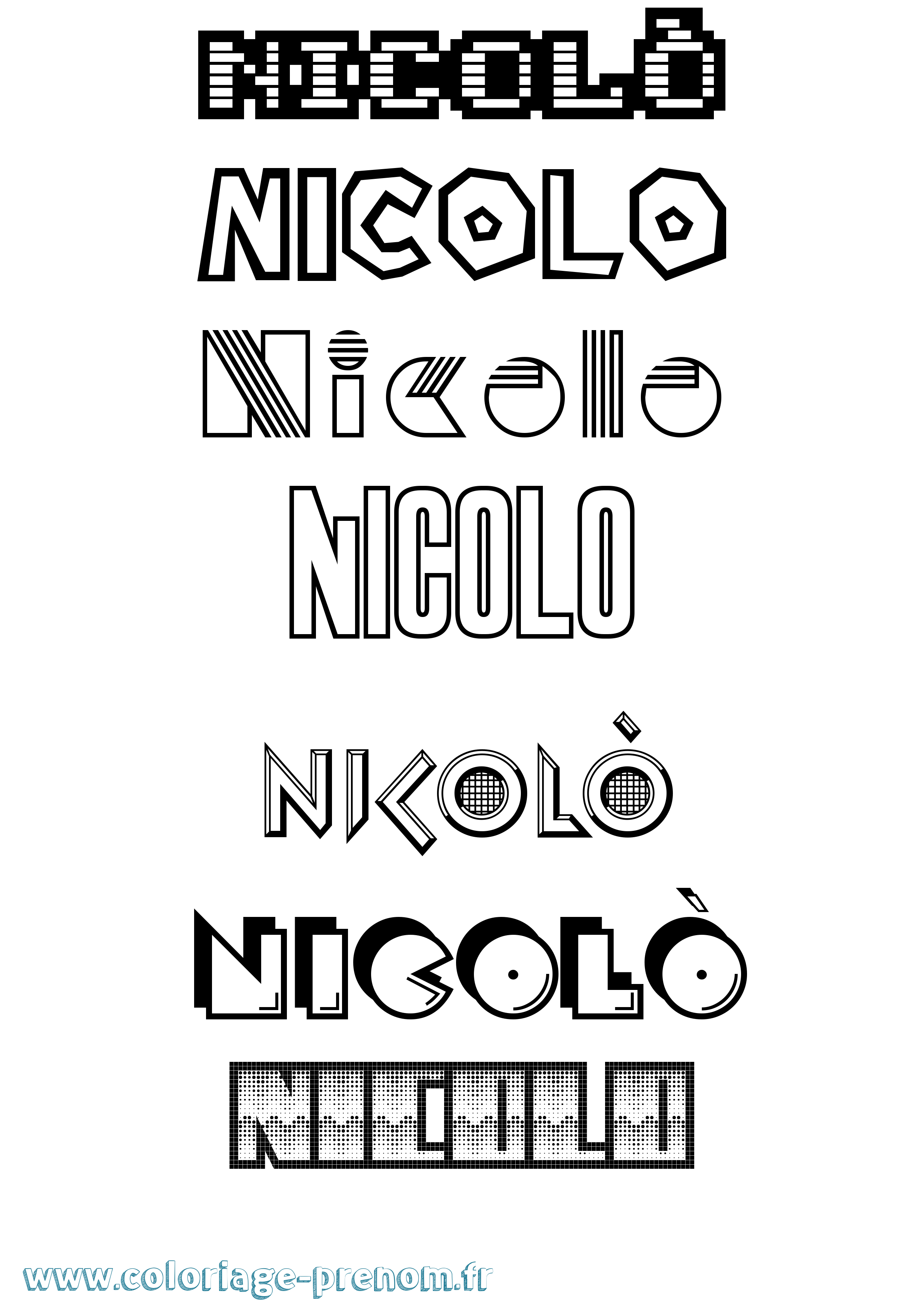Coloriage Nicolò Jeux Vidéos Coloriage prénom Nicolò Jeux Vidéos