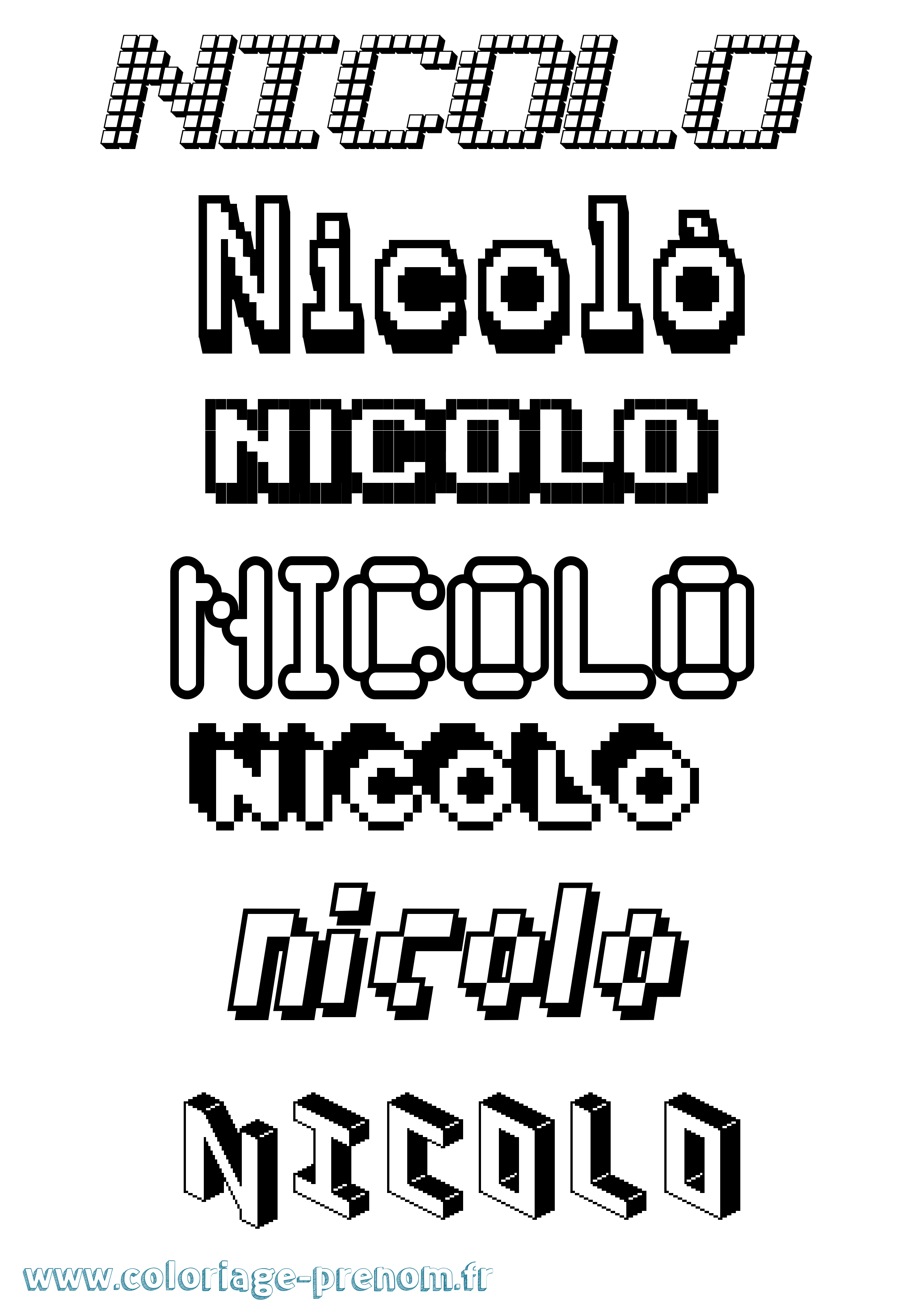 Coloriage Nicolò Pixel Coloriage prénom Nicolò Pixel