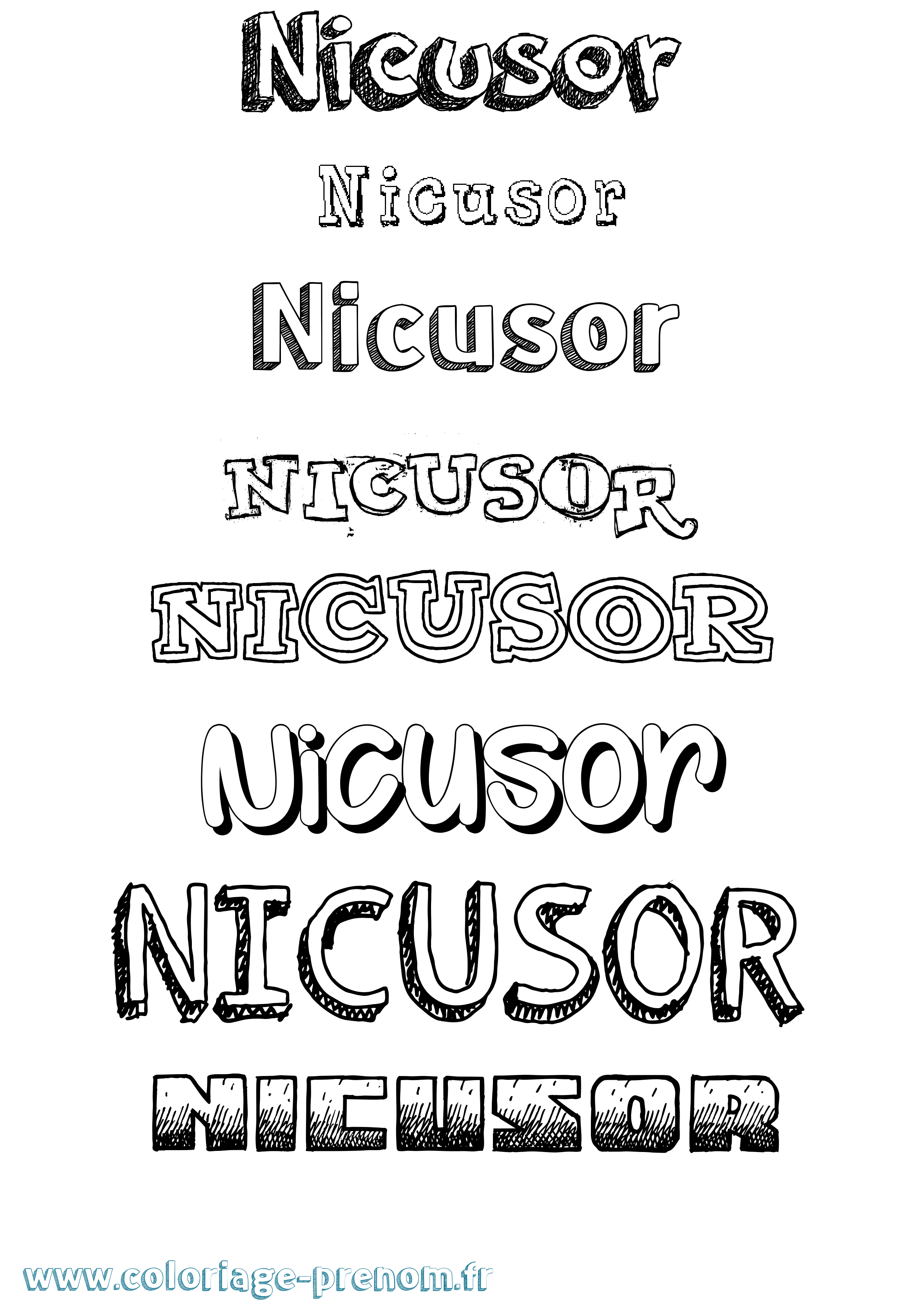 Coloriage Nicusor Dessiné Coloriage prénom Nicusor Dessiné
