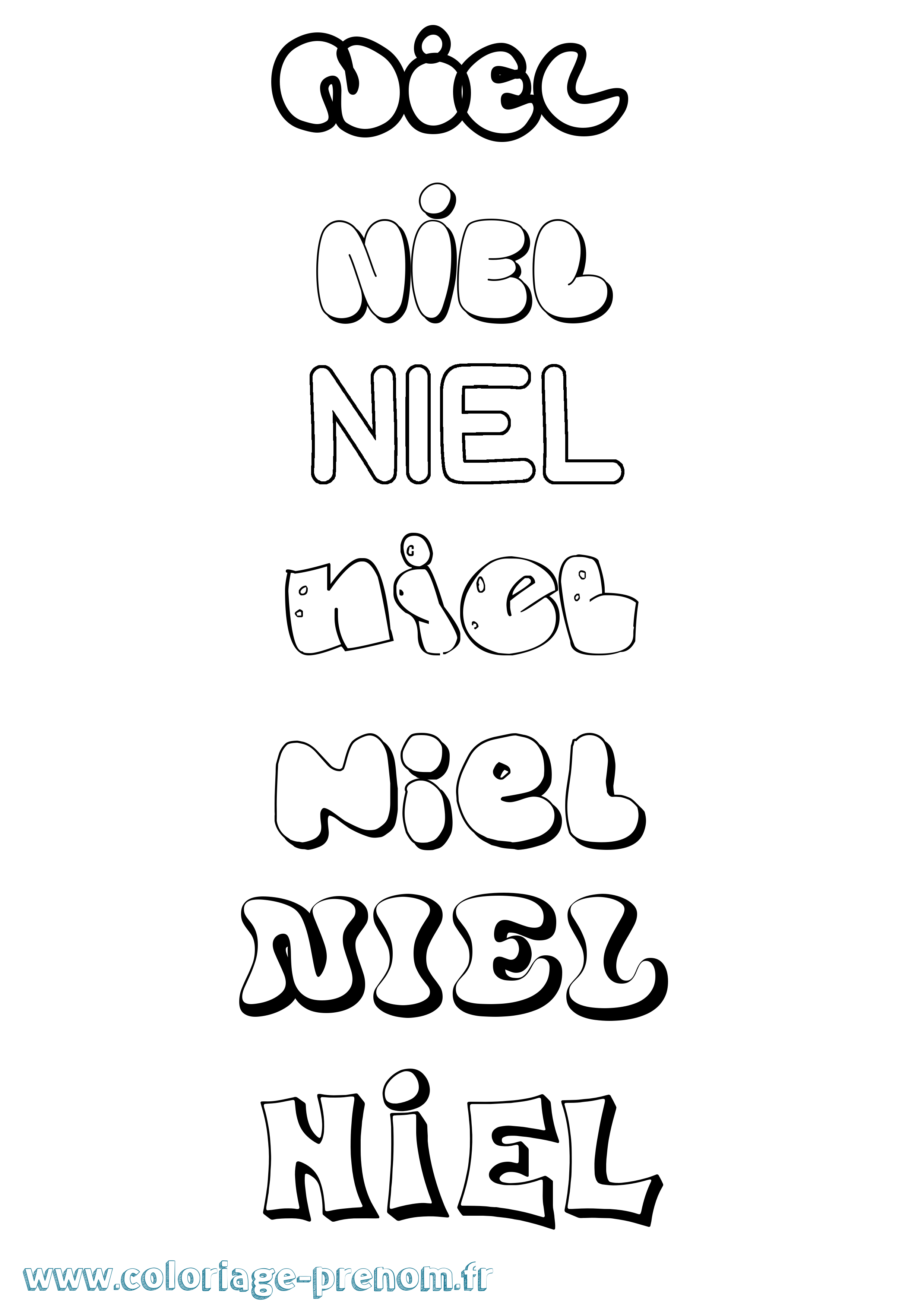 Coloriage Niel Bubble Coloriage prénom Niel Bubble