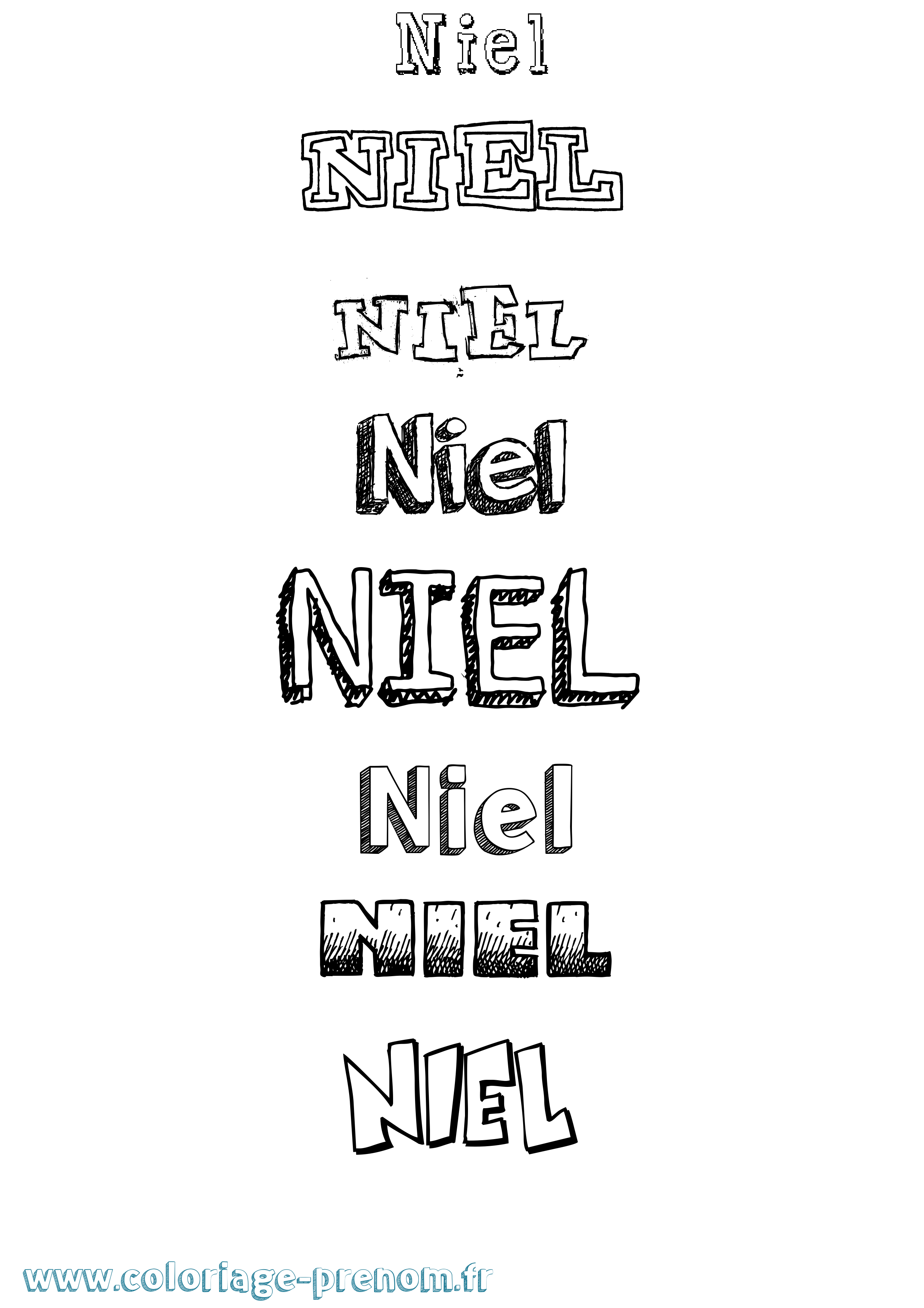 Coloriage Niel Dessiné Coloriage prénom Niel Dessiné