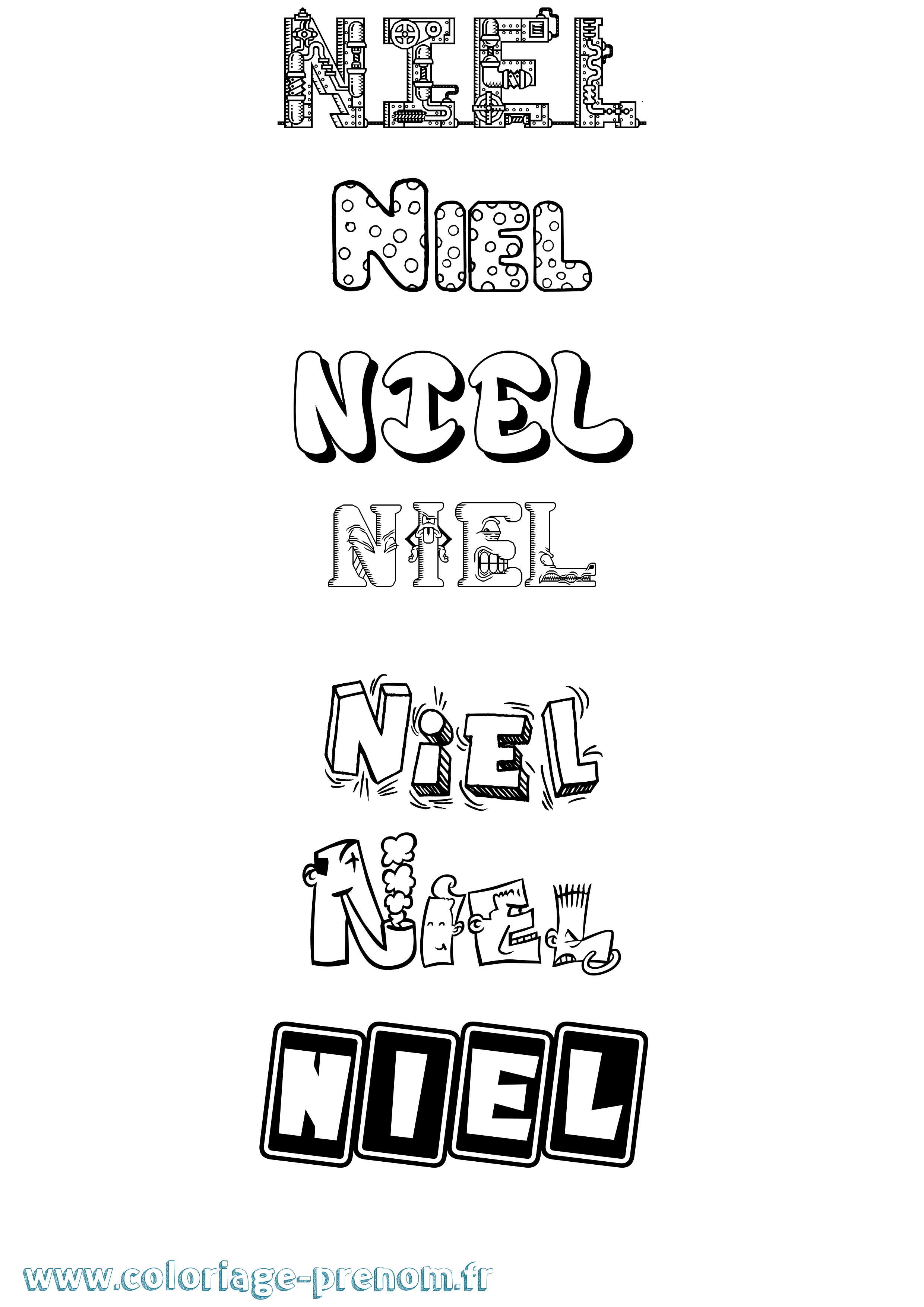Coloriage Niel Fun Coloriage prénom Niel Fun