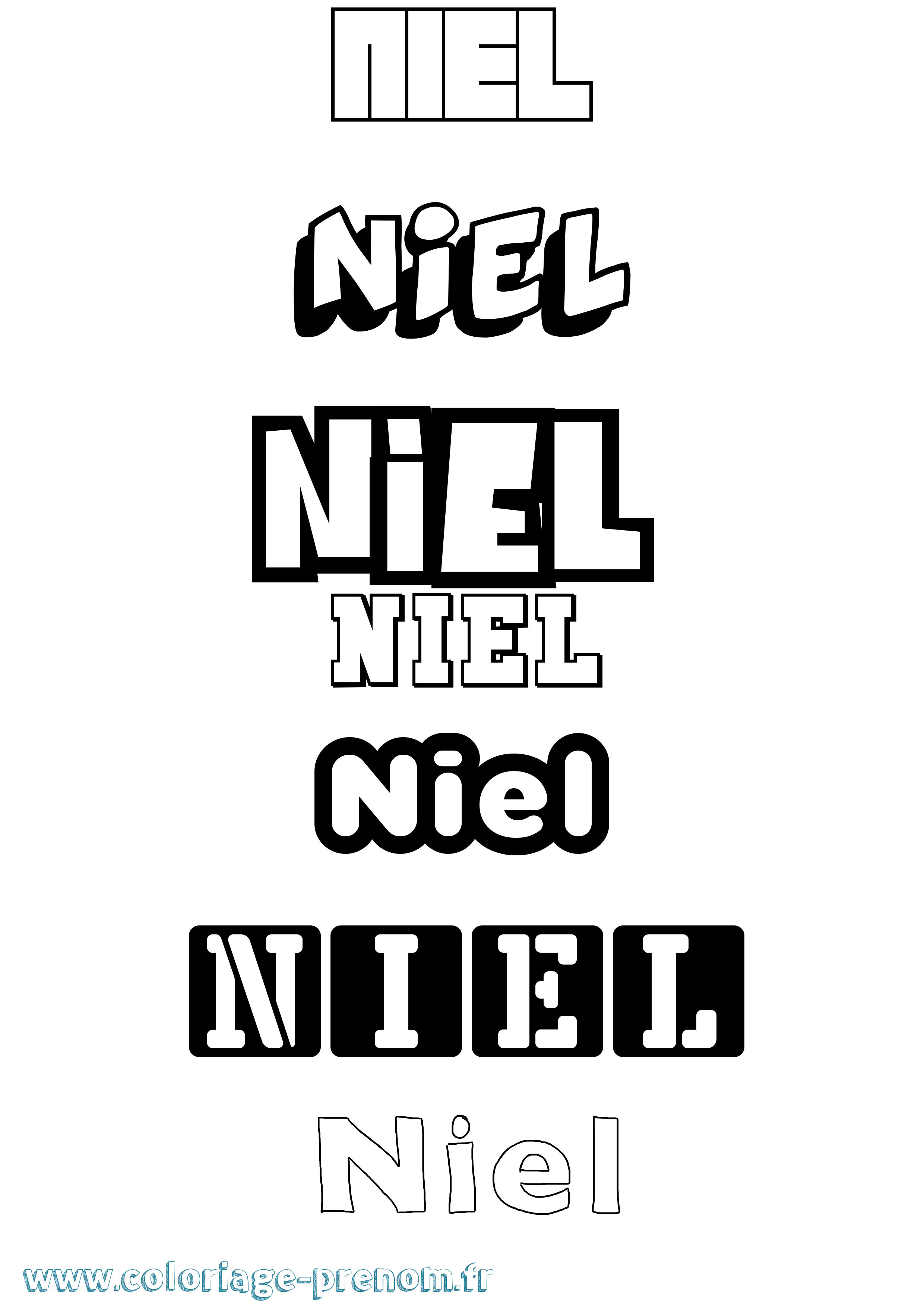 Coloriage Niel Simple Coloriage prénom Niel Simple