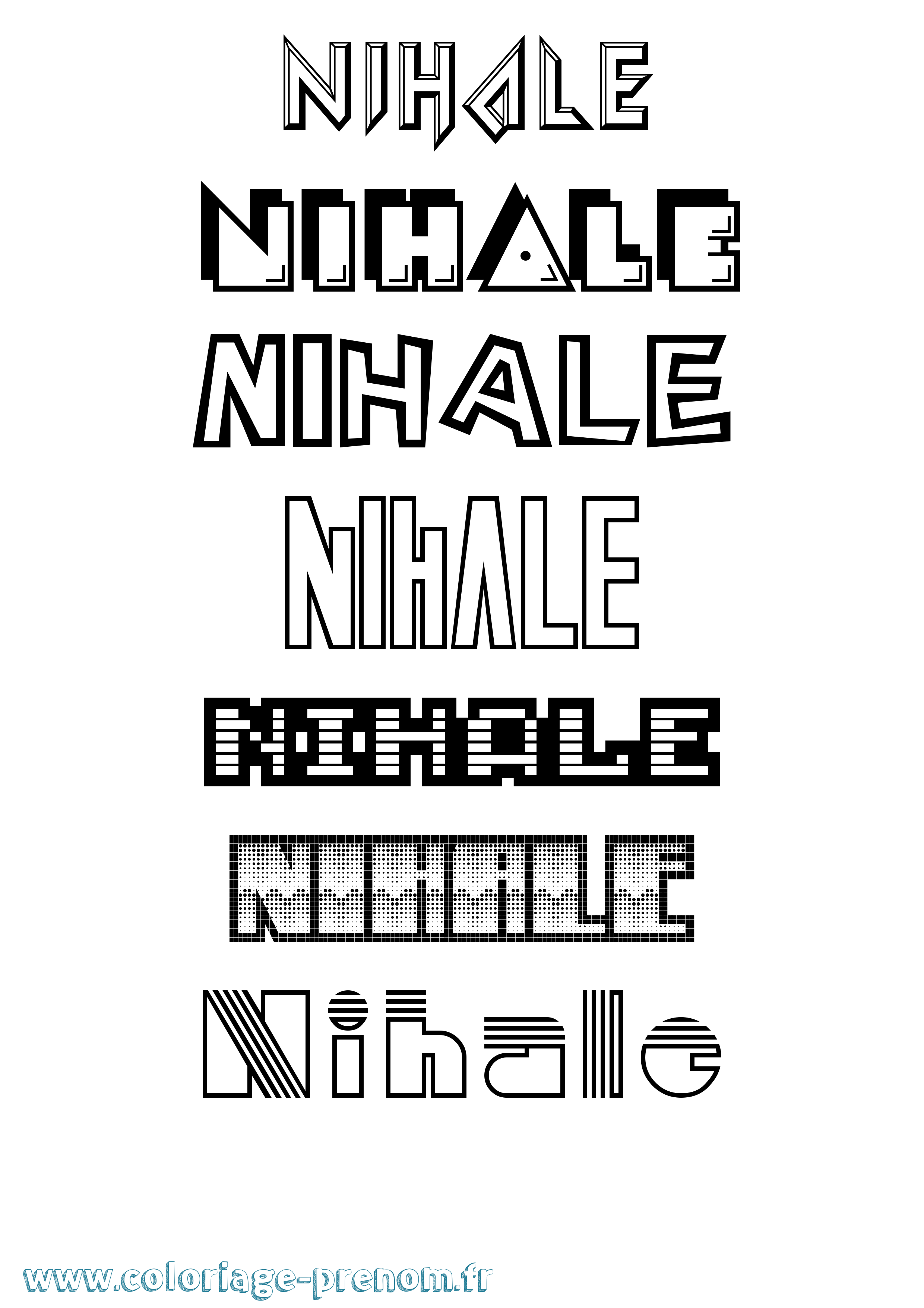 Coloriage Nihale Jeux Vidéos Coloriage prénom Nihale Jeux Vidéos