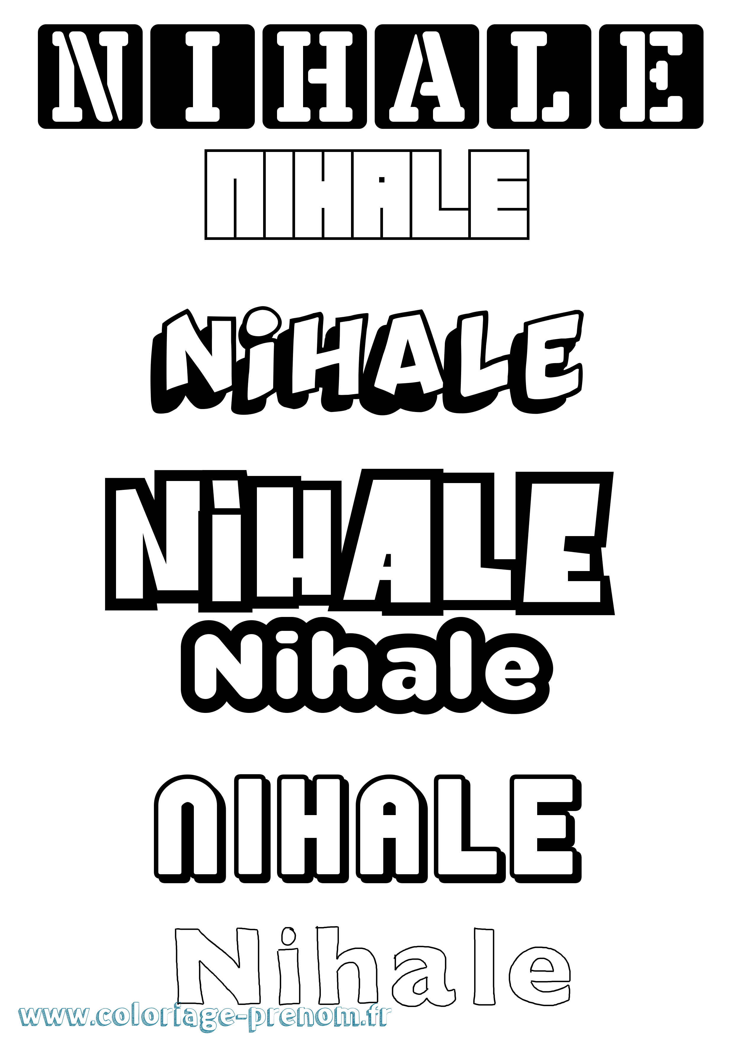 Coloriage Nihale Simple Coloriage prénom Nihale Simple