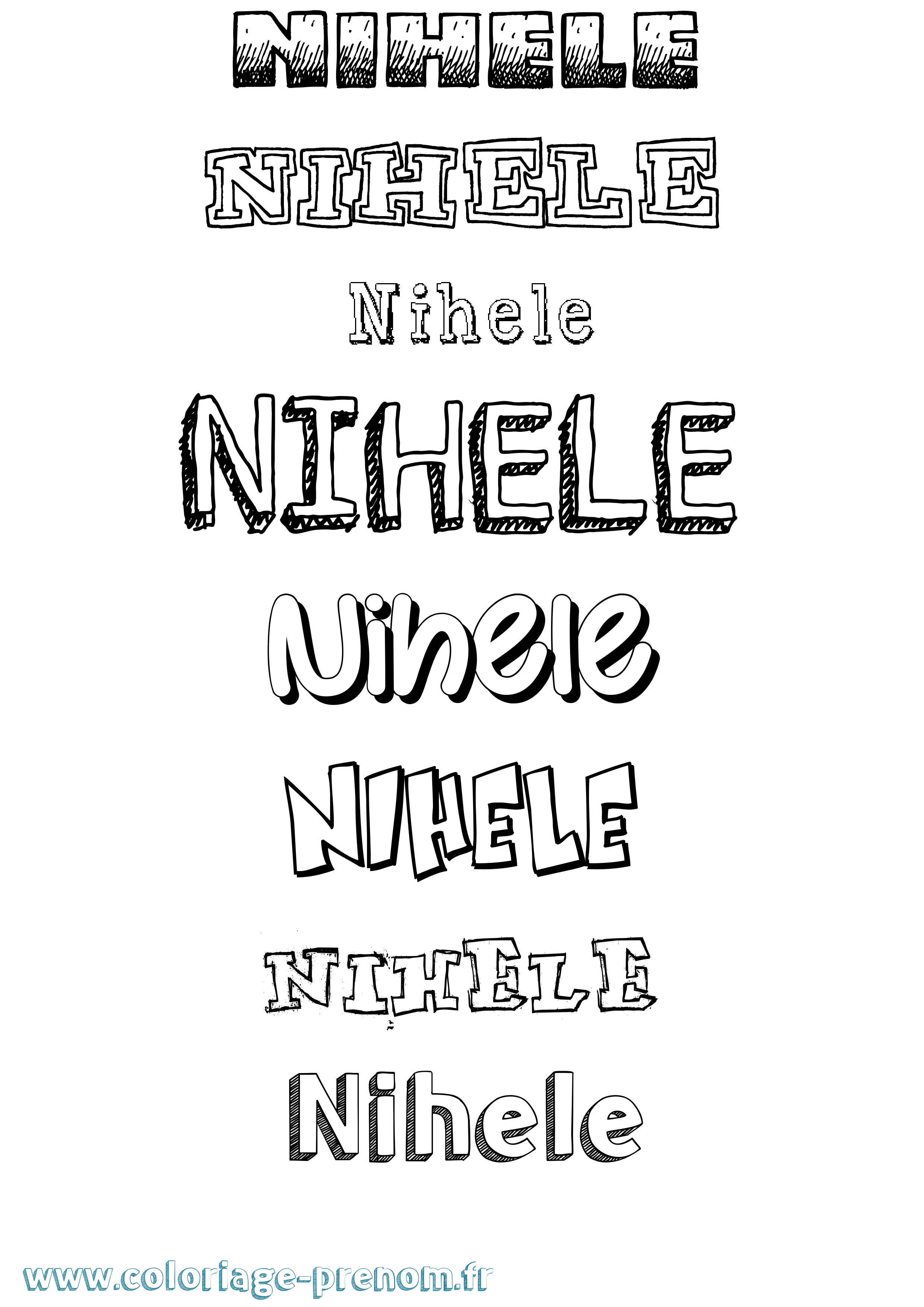 Coloriage Nihele Dessiné Coloriage prénom Nihele Dessiné