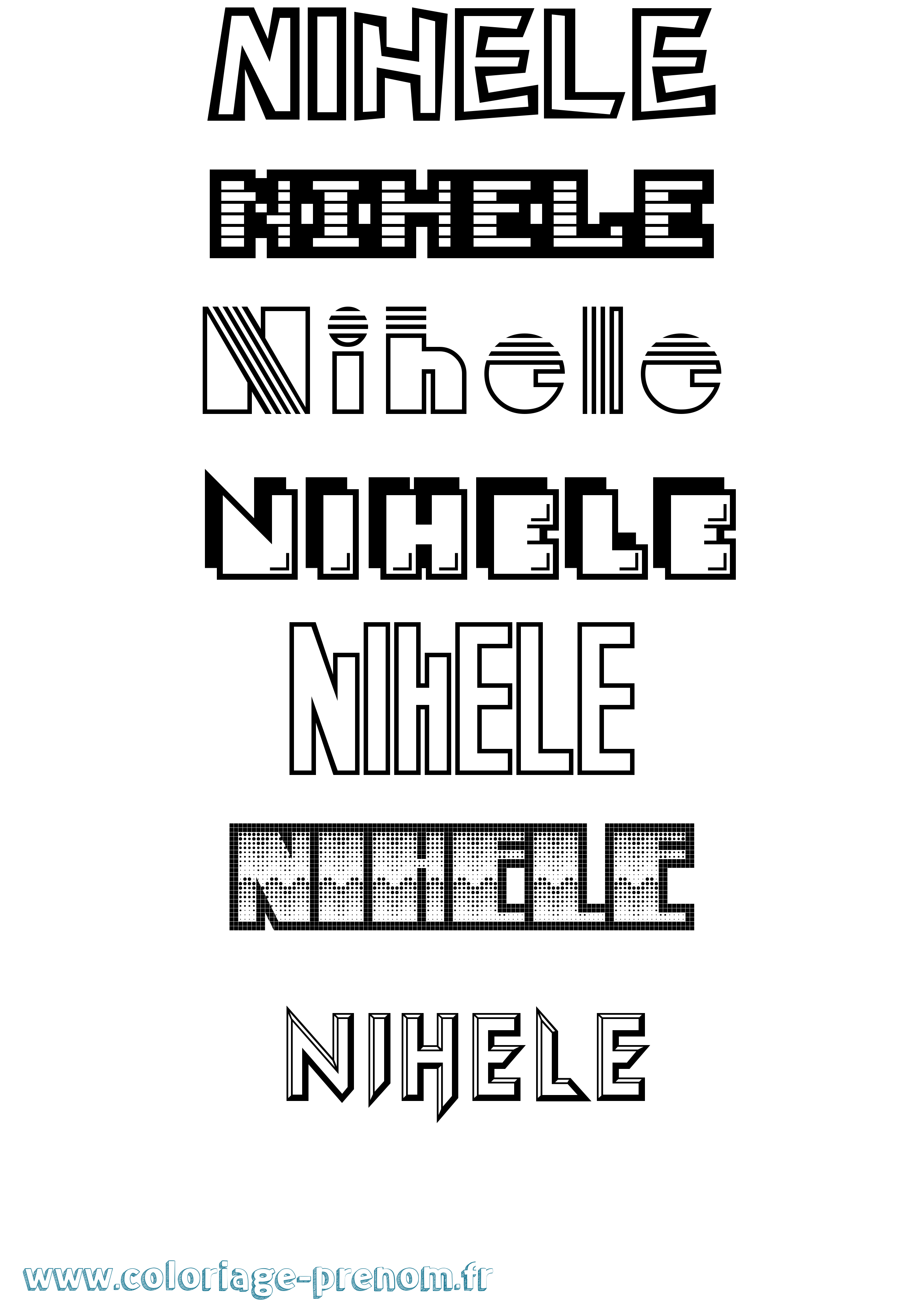 Coloriage Nihele Jeux Vidéos Coloriage prénom Nihele Jeux Vidéos