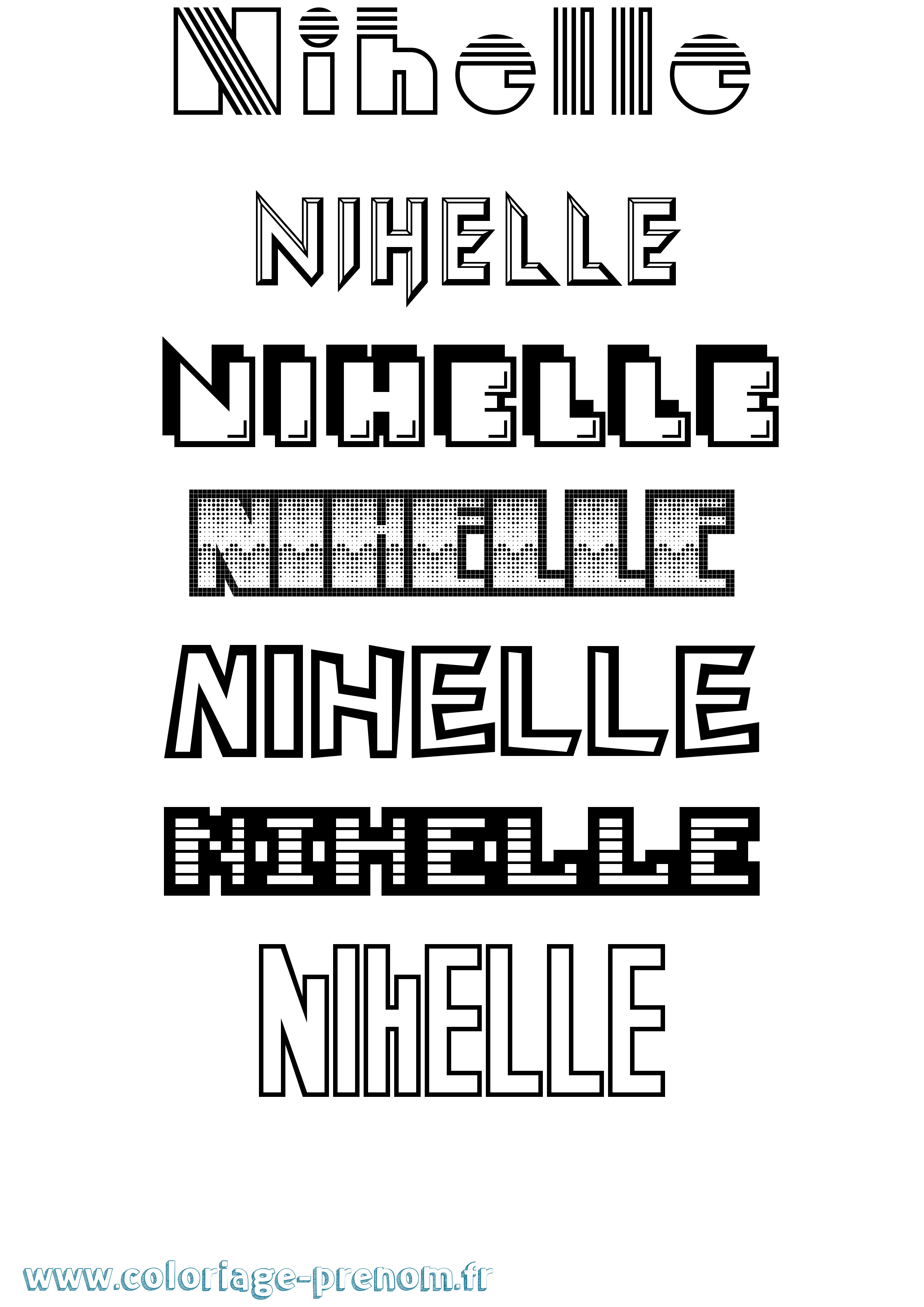 Coloriage Nihelle Jeux Vidéos Coloriage prénom Nihelle Jeux Vidéos