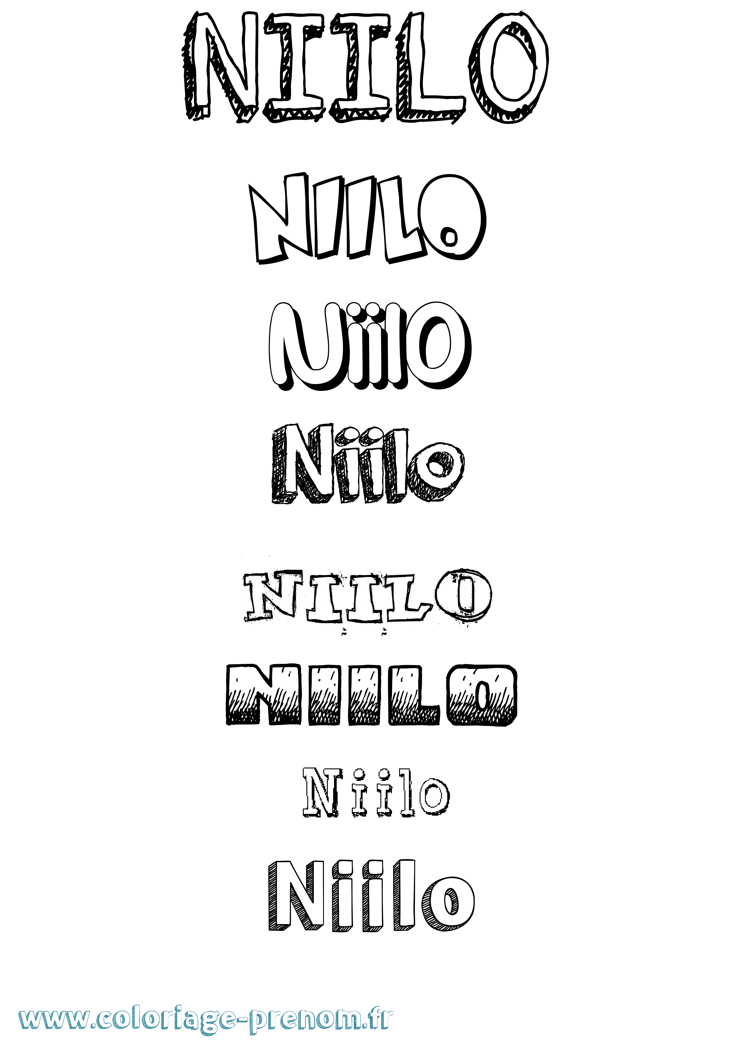 Coloriage Niilo Dessiné Coloriage prénom Niilo Dessiné