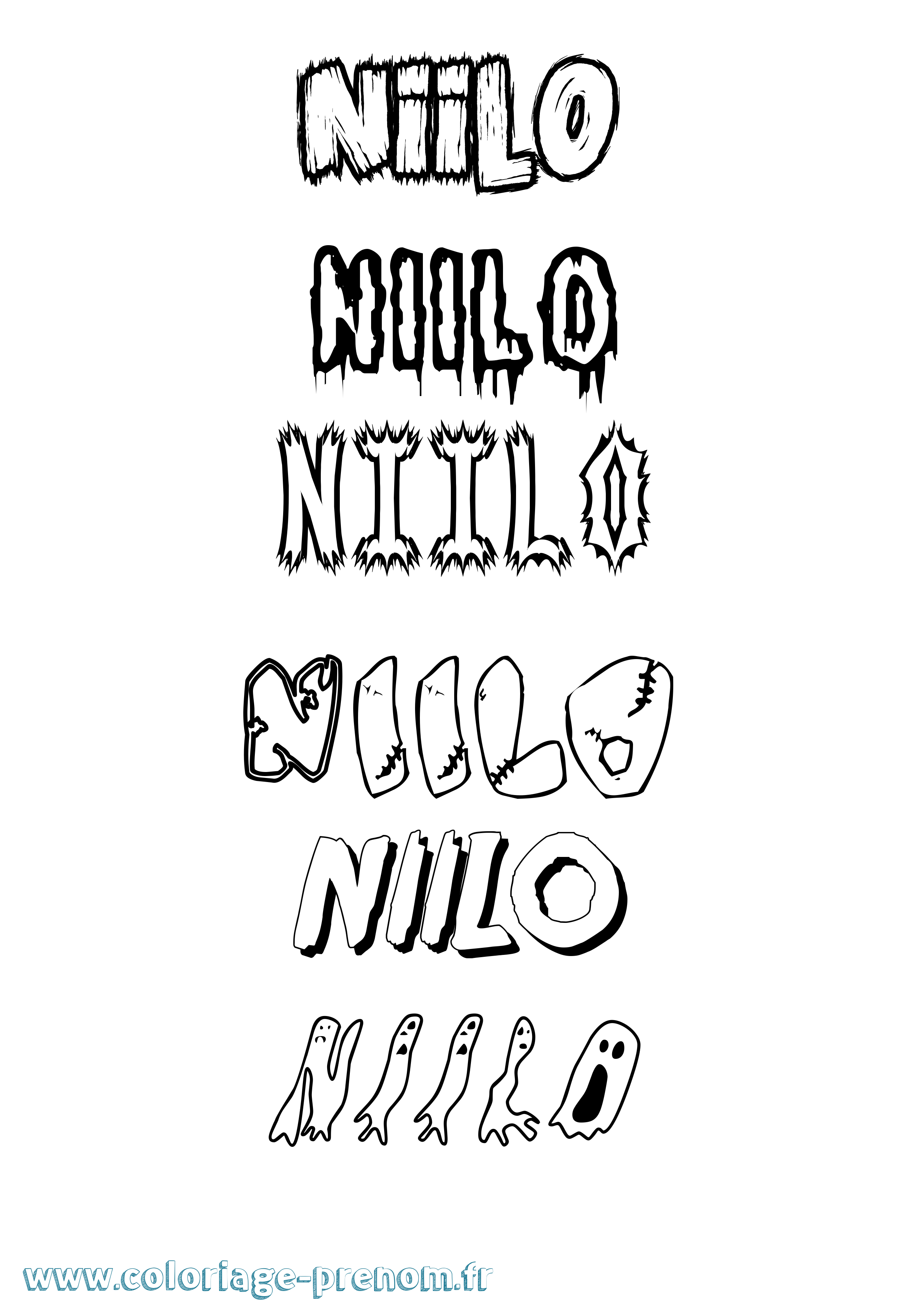 Coloriage Niilo Frisson Coloriage prénom Niilo Frisson