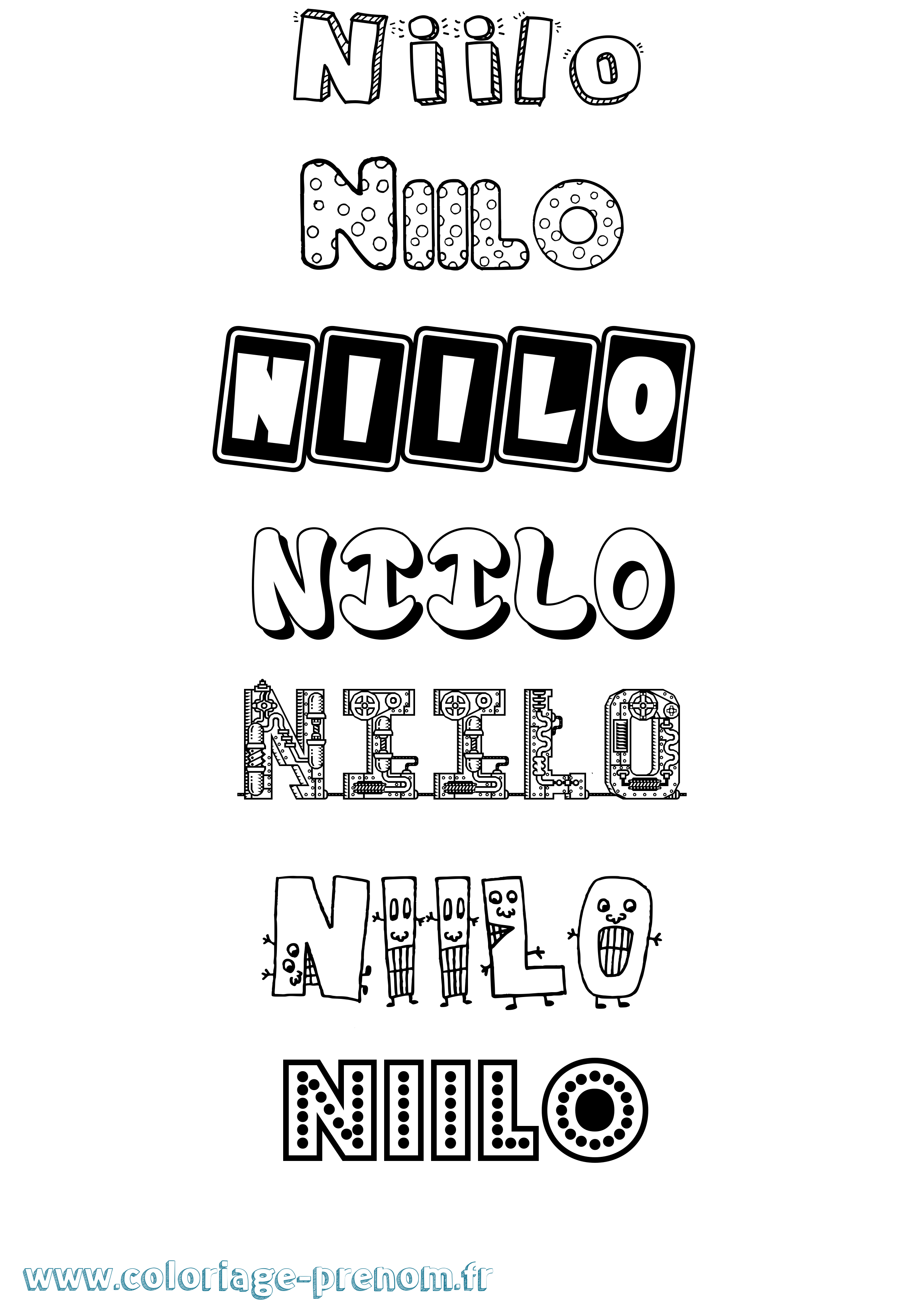Coloriage Niilo Fun Coloriage prénom Niilo Fun