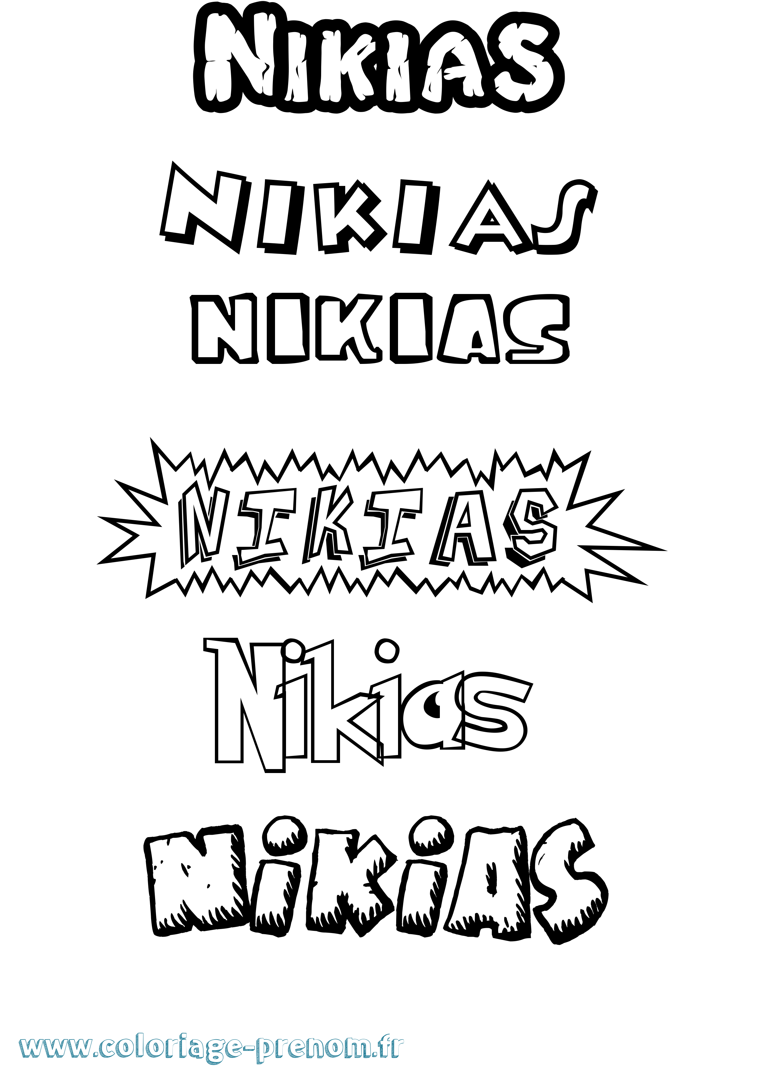 Coloriage Nikias Dessin Animé Coloriage prénom Nikias Dessin Animé