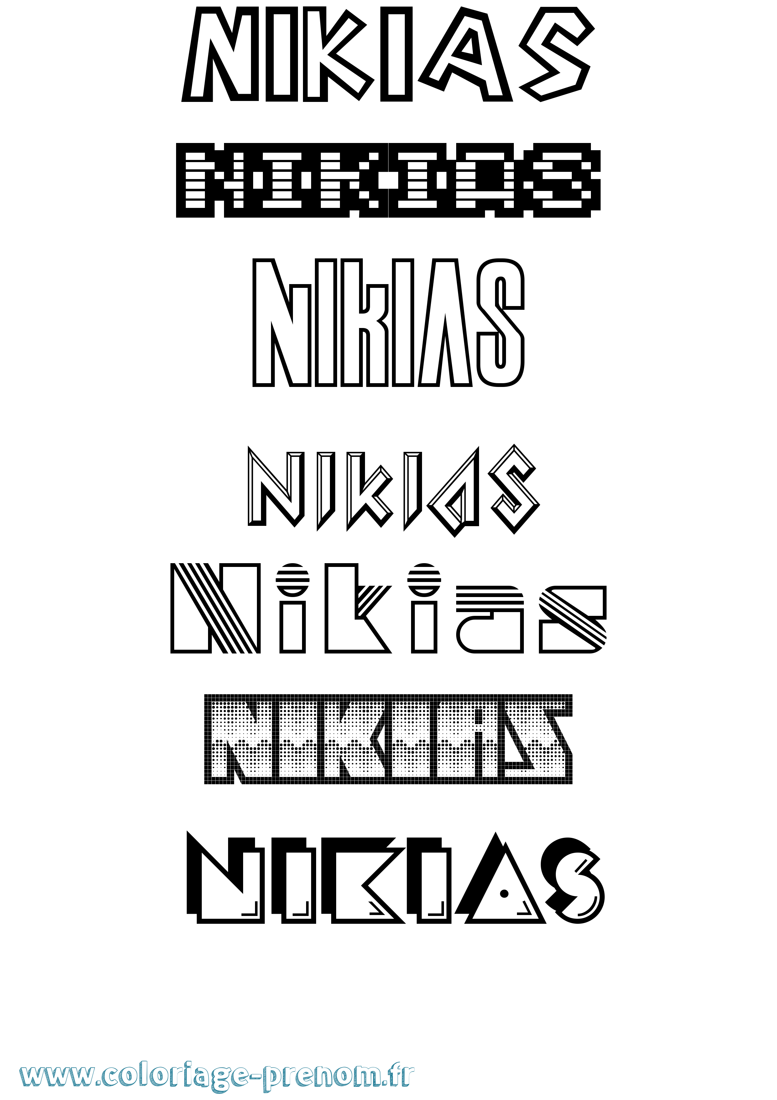 Coloriage Nikias Jeux Vidéos Coloriage prénom Nikias Jeux Vidéos
