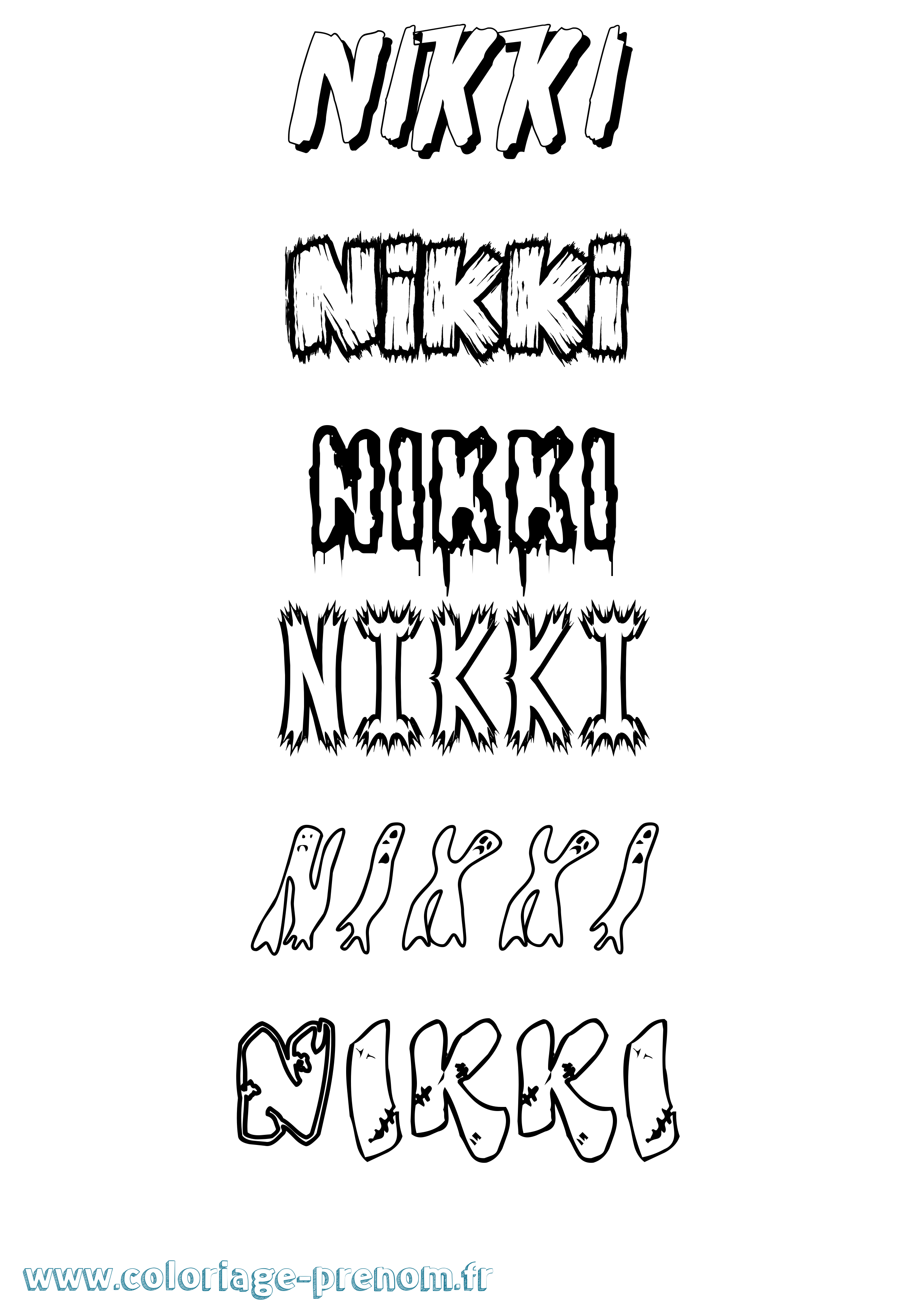 Coloriage Nikki Frisson Coloriage prénom Nikki Frisson