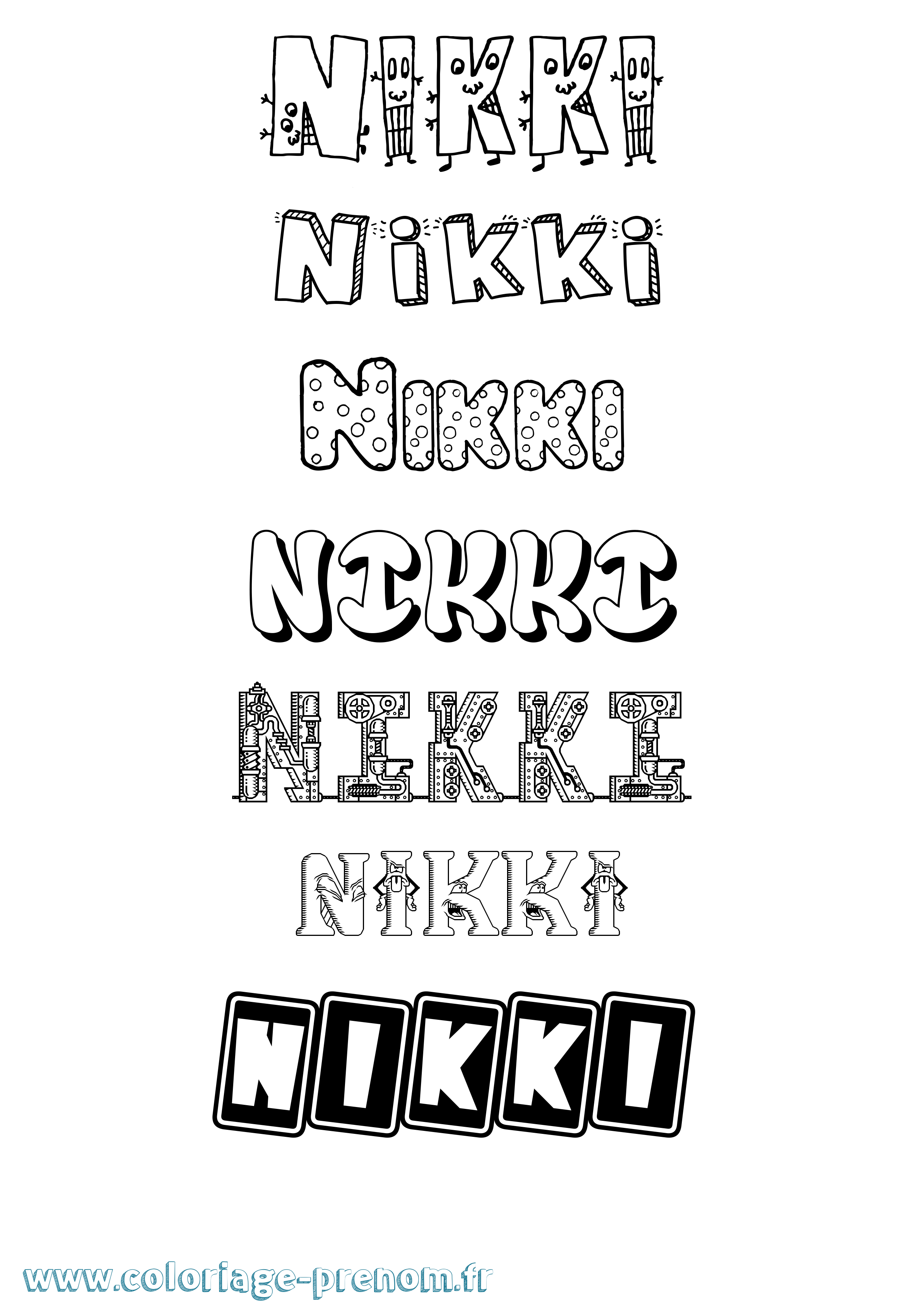 Coloriage Nikki Fun Coloriage prénom Nikki Fun