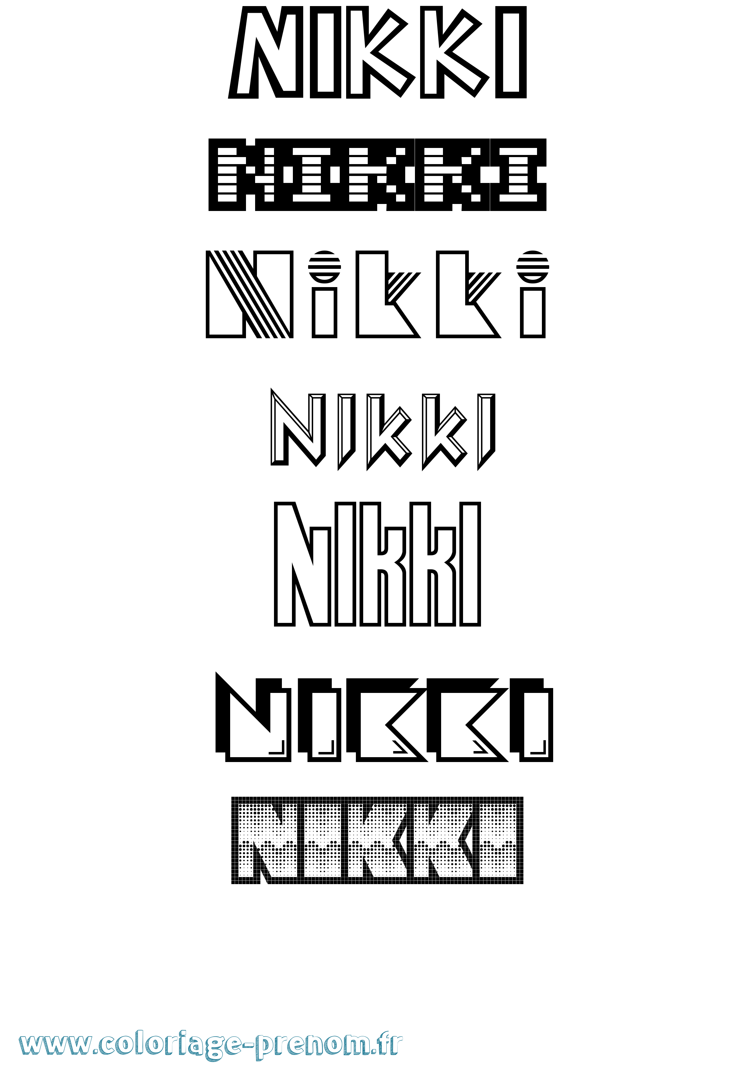 Coloriage Nikki Jeux Vidéos Coloriage prénom Nikki Jeux Vidéos