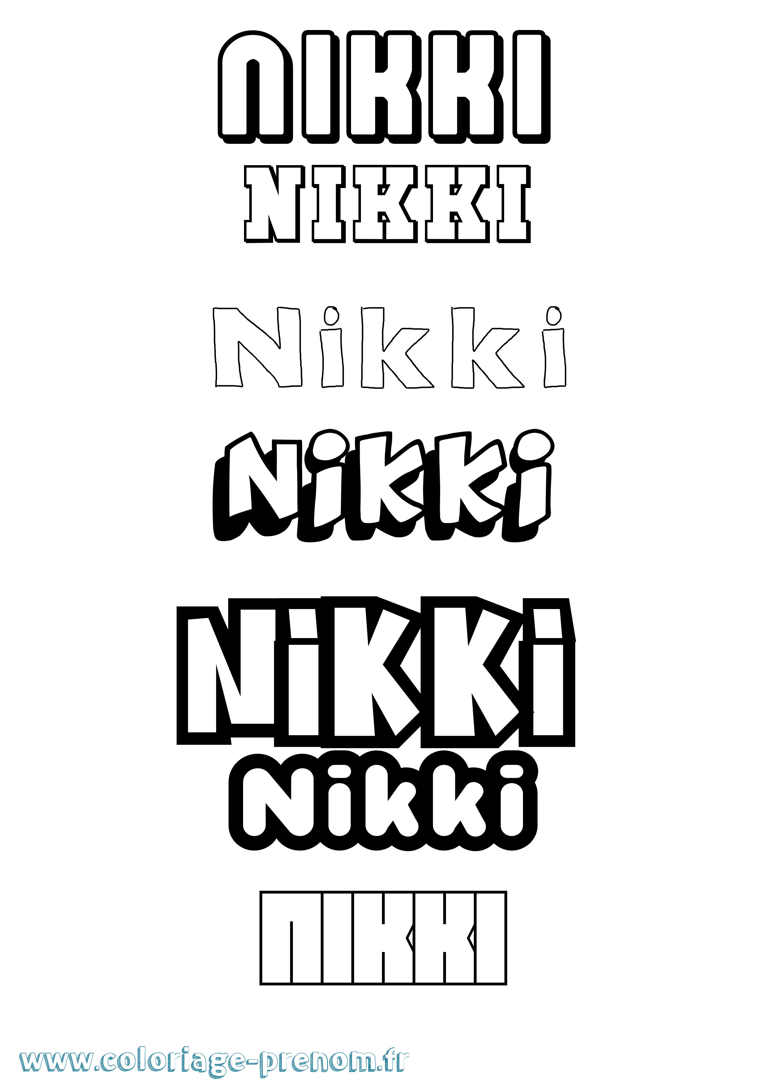 Coloriage Nikki Simple Coloriage prénom Nikki Simple