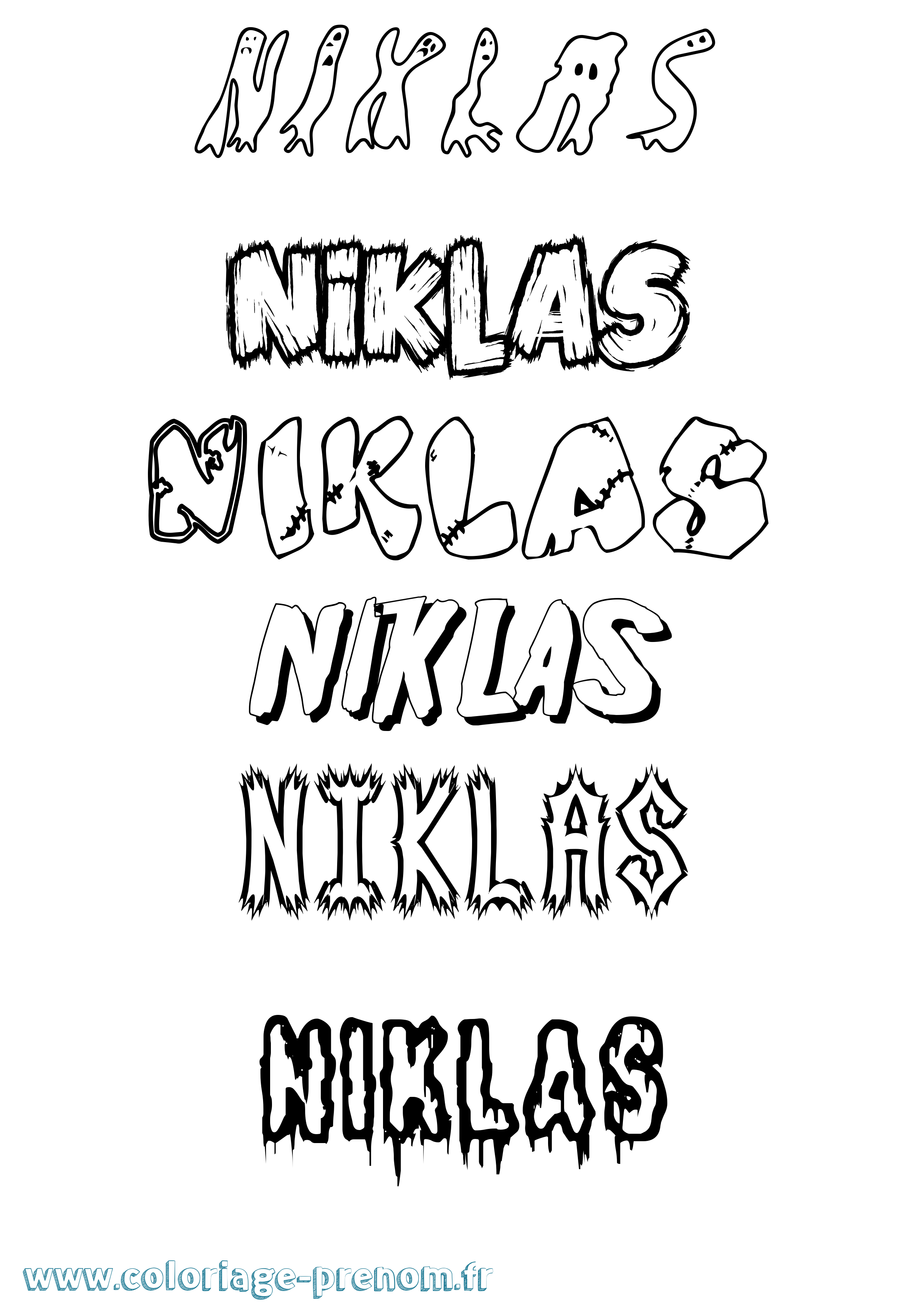Coloriage Niklas Frisson Coloriage prénom Niklas Frisson